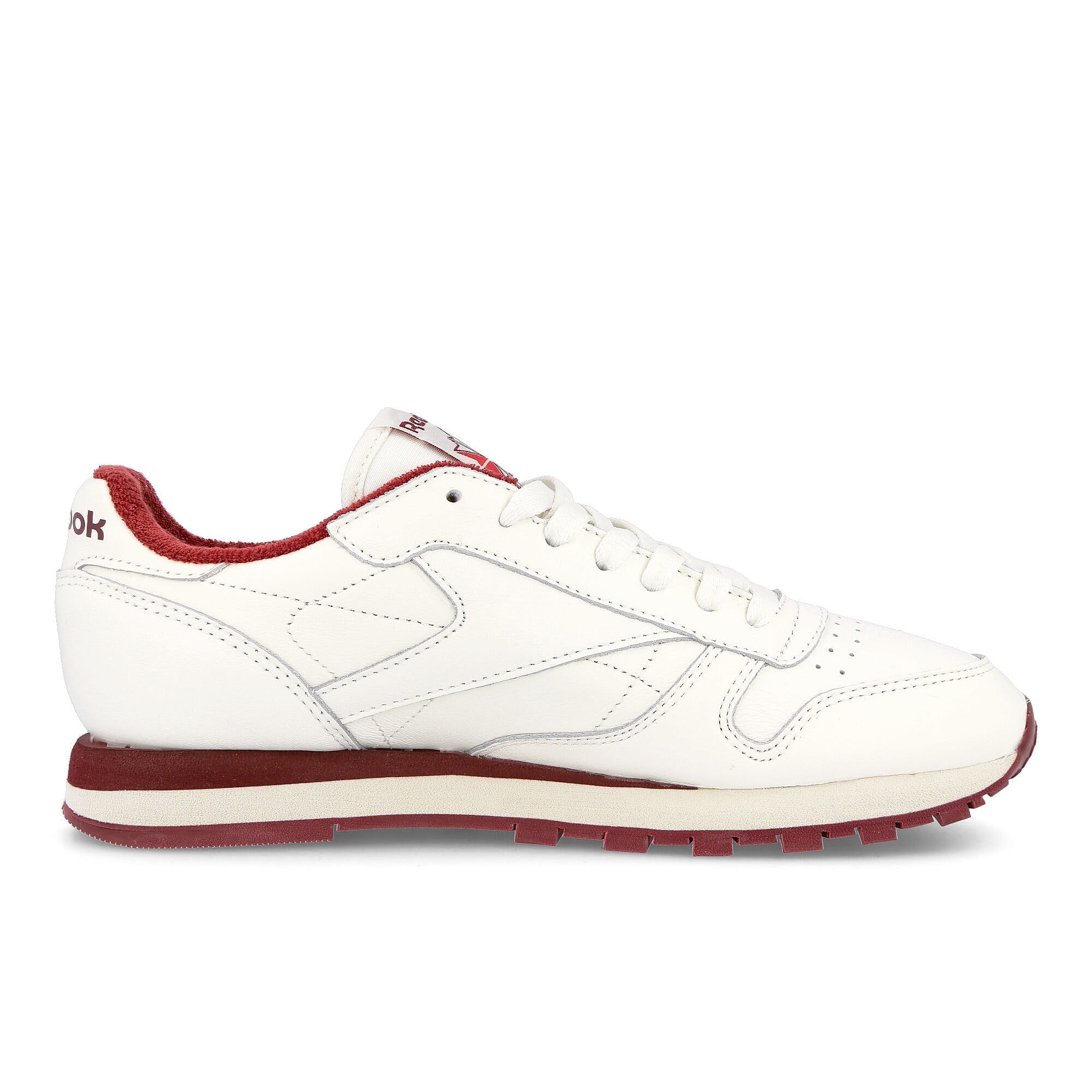 Reebok classic leather Chalk-Classic Burgundy-Vector Red Low Top Sneakers Silhouette | Overkill