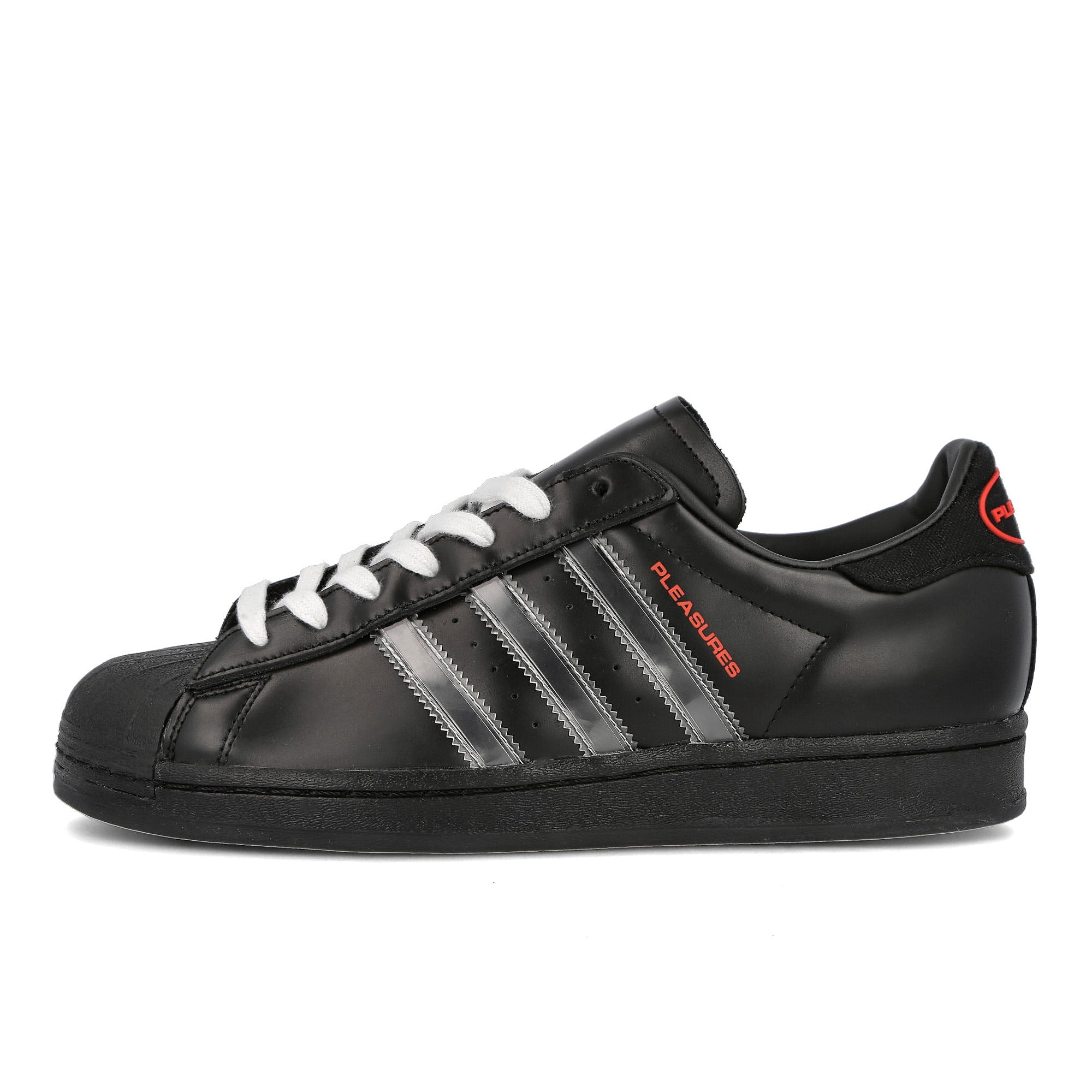 adidas Pleasures x adidas Consortium Superstar Carbon Black-Footwear White-Red Sneakers GY5691 | Overkill