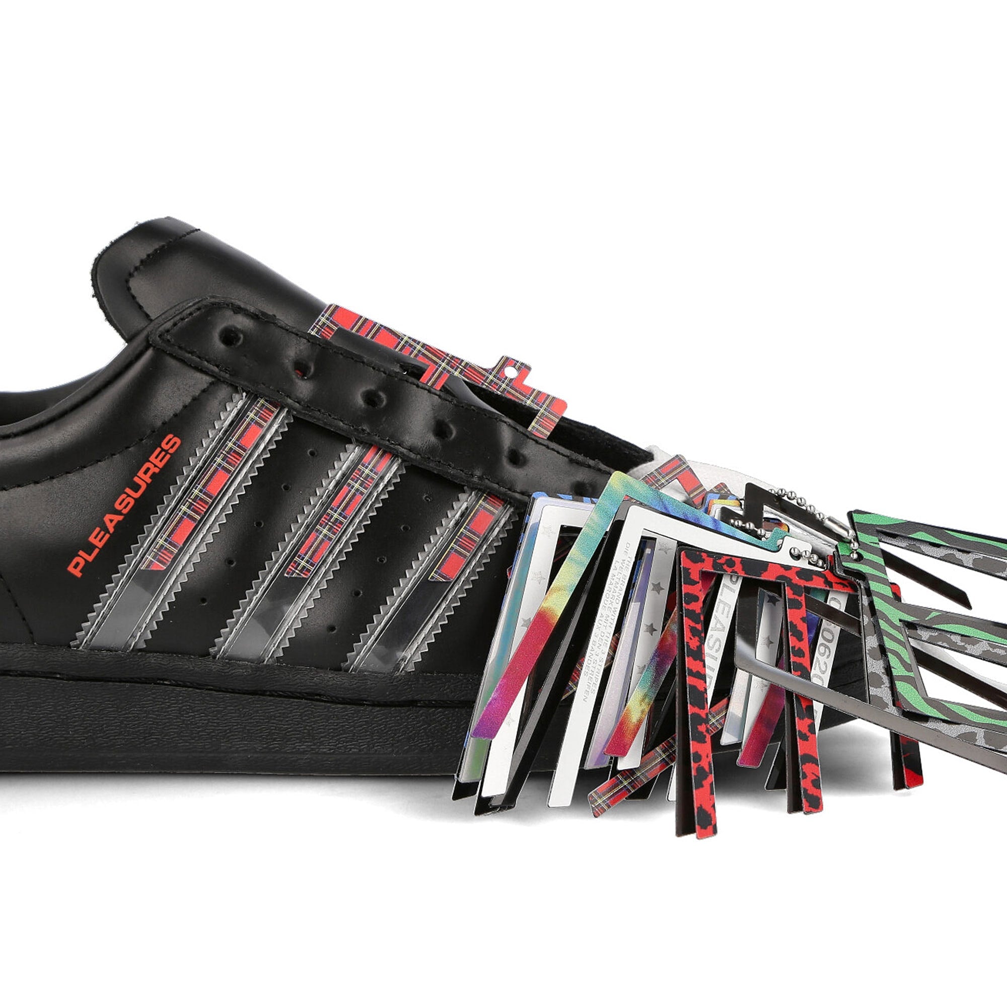 adidas Pleasures x adidas Consortium Superstar Carbon Black-Footwear White-Red Sneakers Detailfoto | Overkill