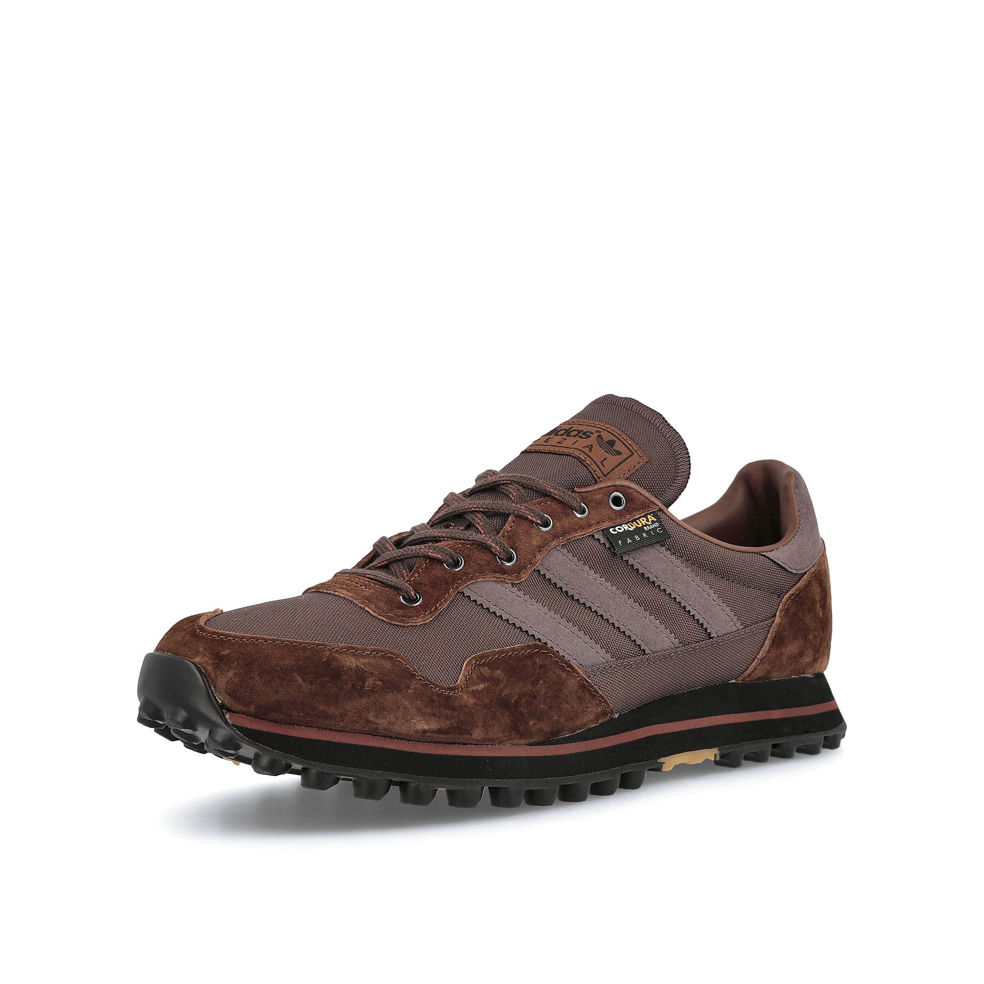adidas spzl moscrop Brown-St Bark-Core Black Sneakers Close Up | Overkill