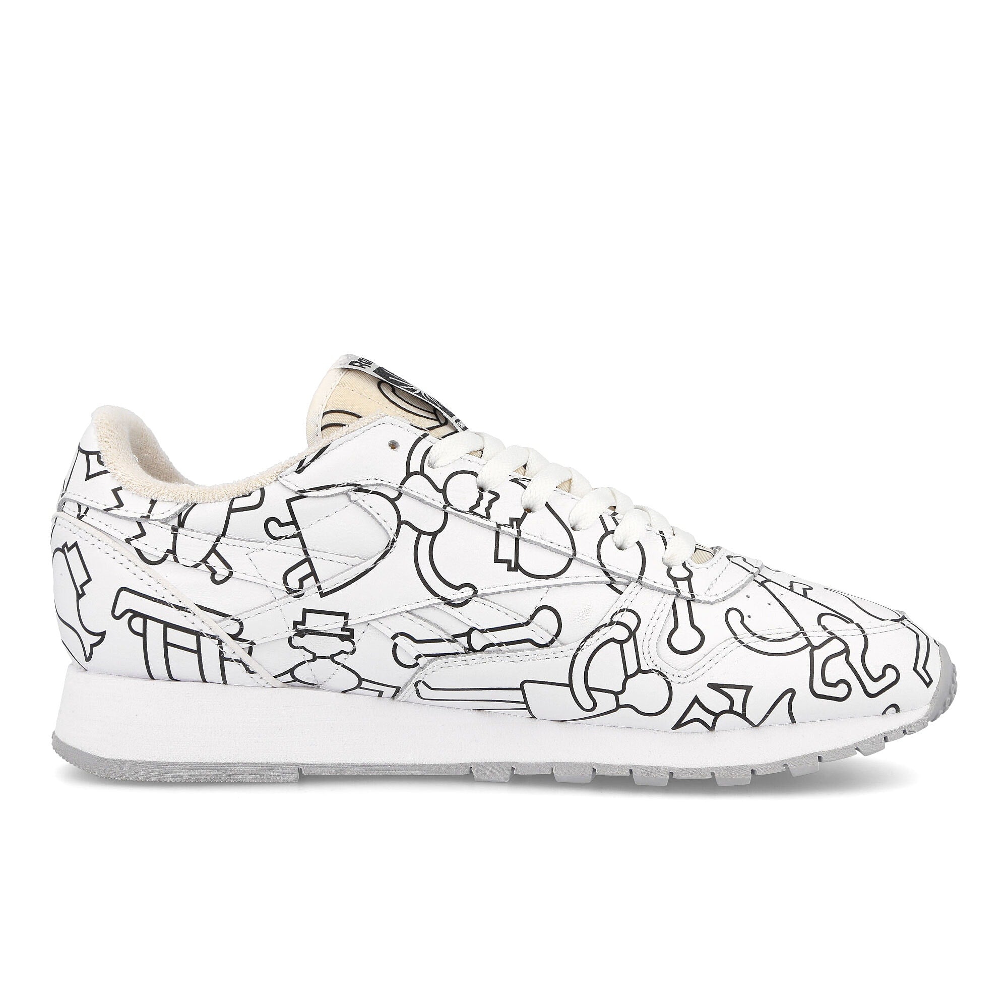 Reebok Classic Leather Footwear White-Footwear White-Core Black Low Top Sneakers Silhouette | Overkill