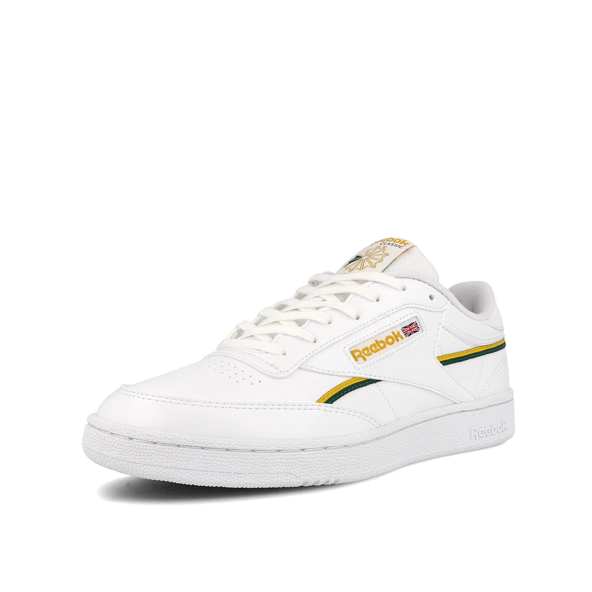 Reebok club c 85 vegan Footwear White / Gold / Dark Green Low Top Sneakers Close Up | Overkill