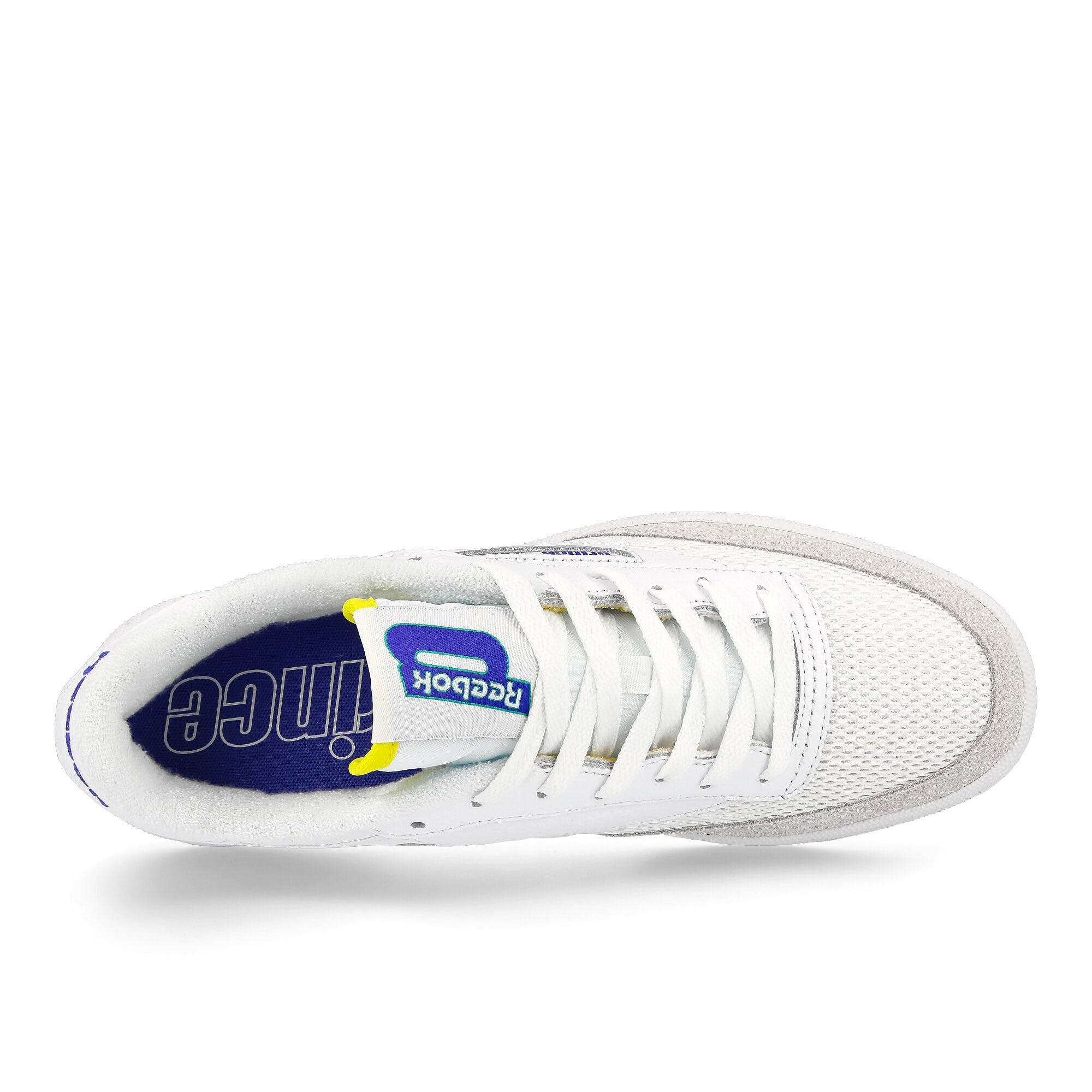 Reebok Prince x Reebok Club C 85 Footwear White-Stinger Yellow-Bright Cobalt Sneakers Detail View 1 | Overkill