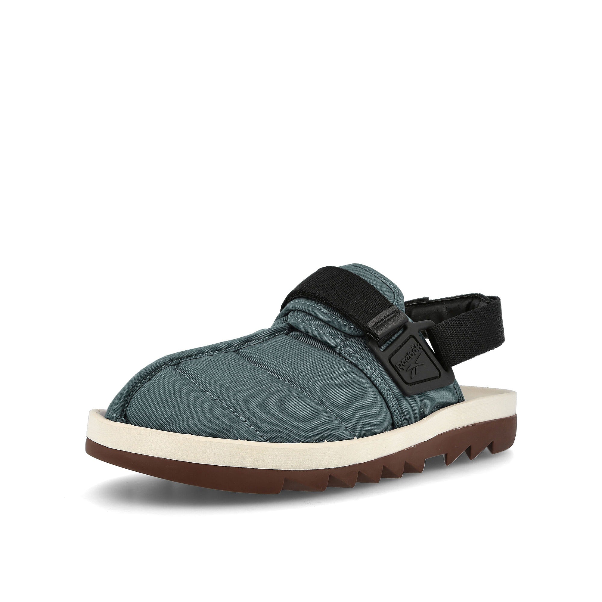 Reebok beatnik Pure Grey-Alabaster-Brush Brown Slides, Sandals & Slippers Close Up | Overkill