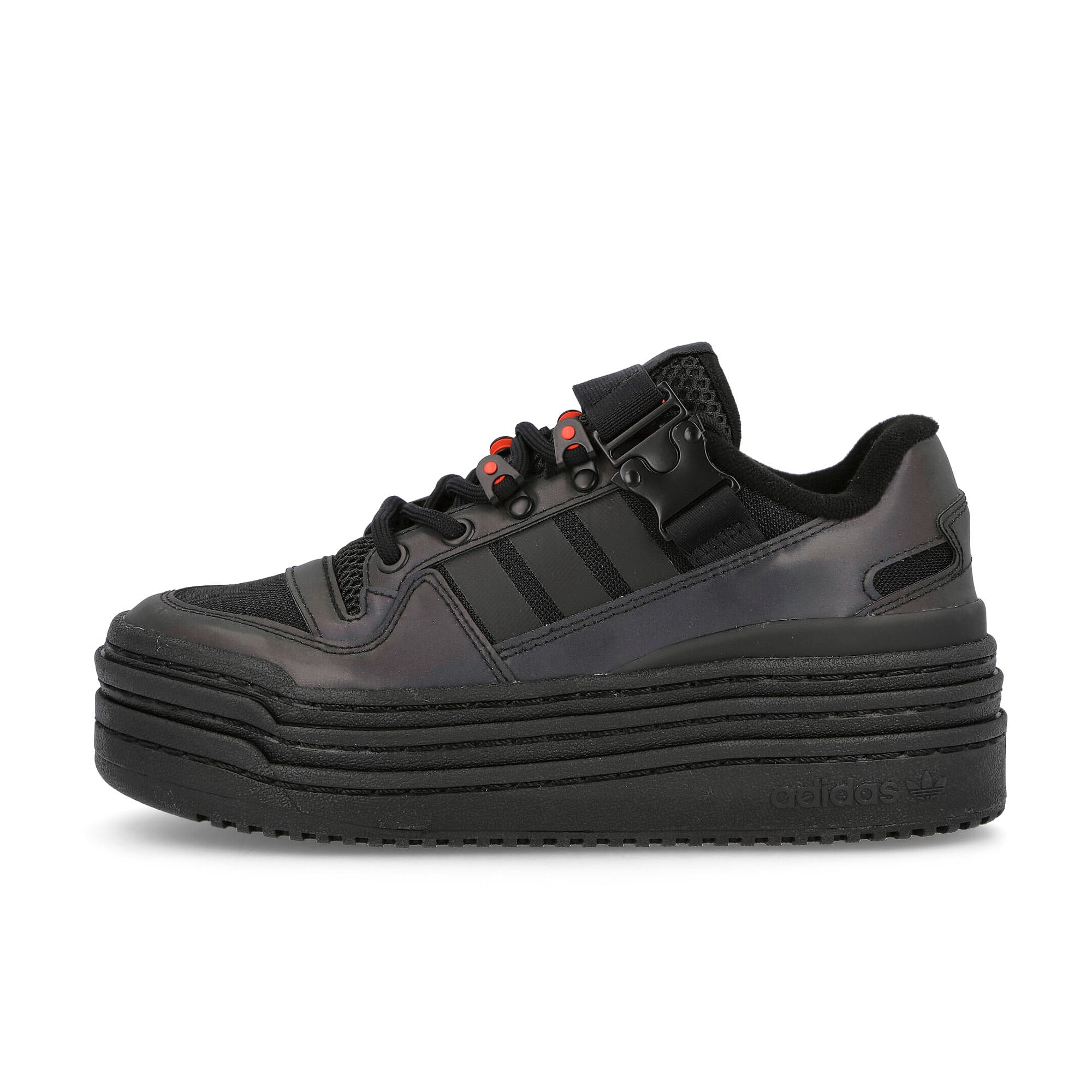 adidas wmns triple platforum low Core Black-Core Black-Solar Red Sneakers GY9607 | Overkill