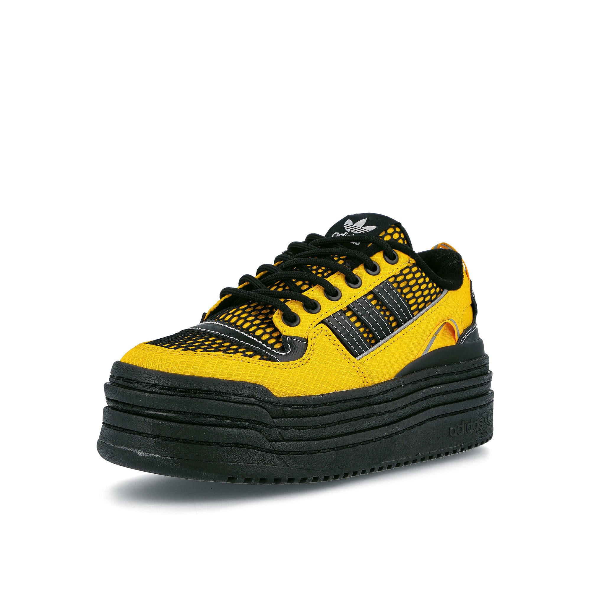adidas wmns triple platforum lo Crew Yellow-Core Black-Silver Met. Sneakers Close Up | Overkill