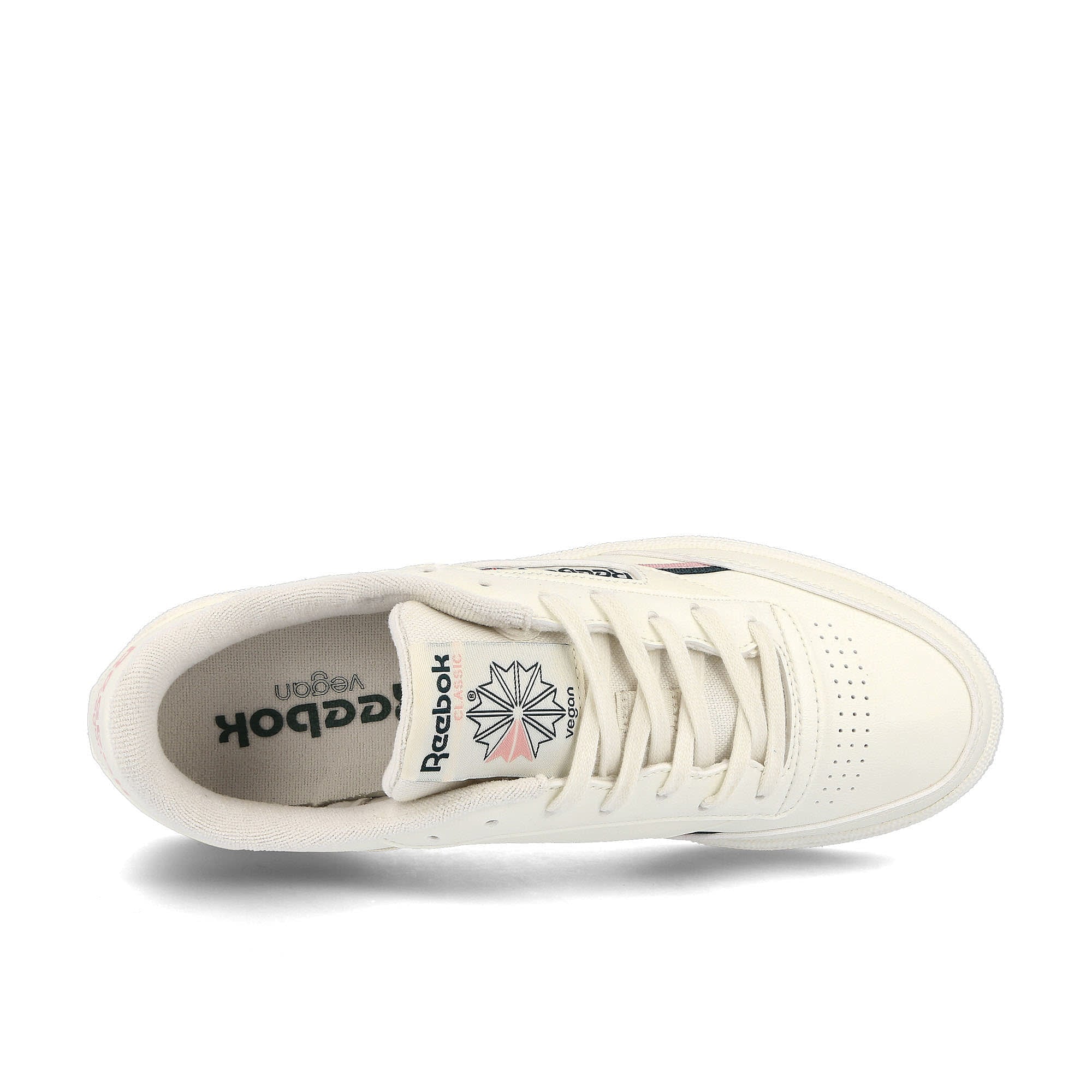 Reebok wmns club c 85 vegan Chalk / Pink Glow / Forgrn Sneakers Detailfoto | Overkill