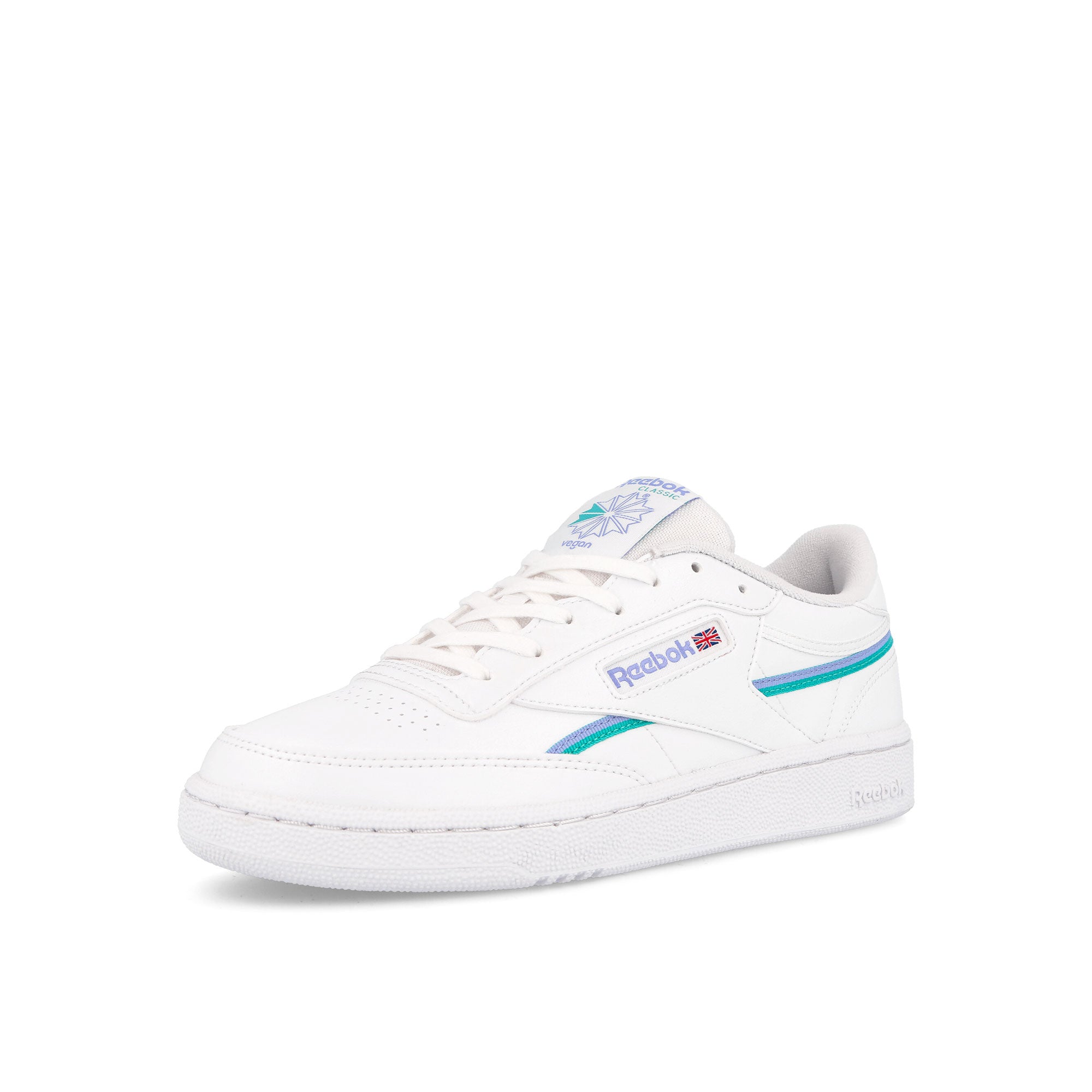 Reebok wmns club c 85 vegan Footwear White / Lilac Glow Classic Sneakers Close Up | Overkill