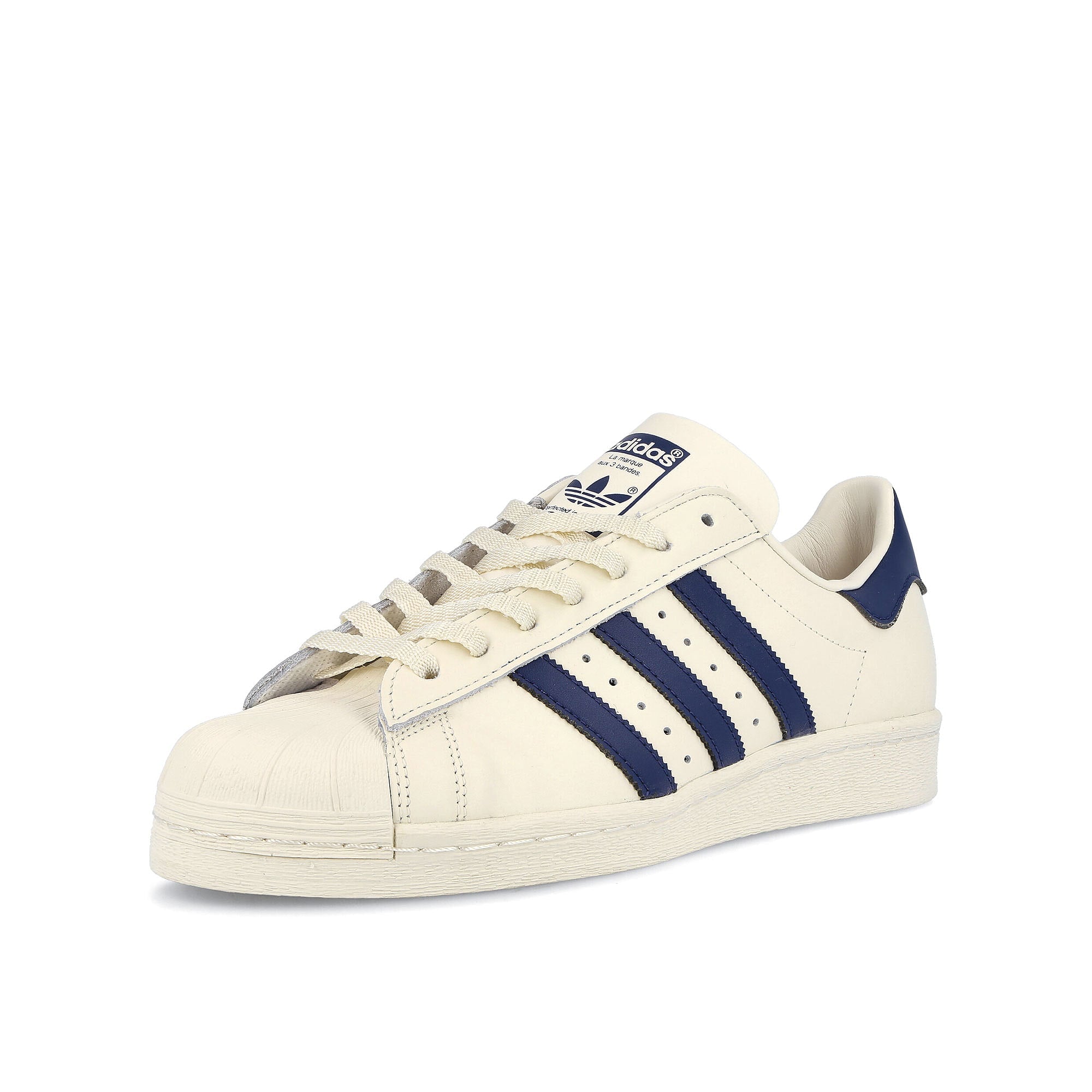 adidas Superstar 82 Cloud White-Dark Blue-Off White Sneakers Close Up | Overkill