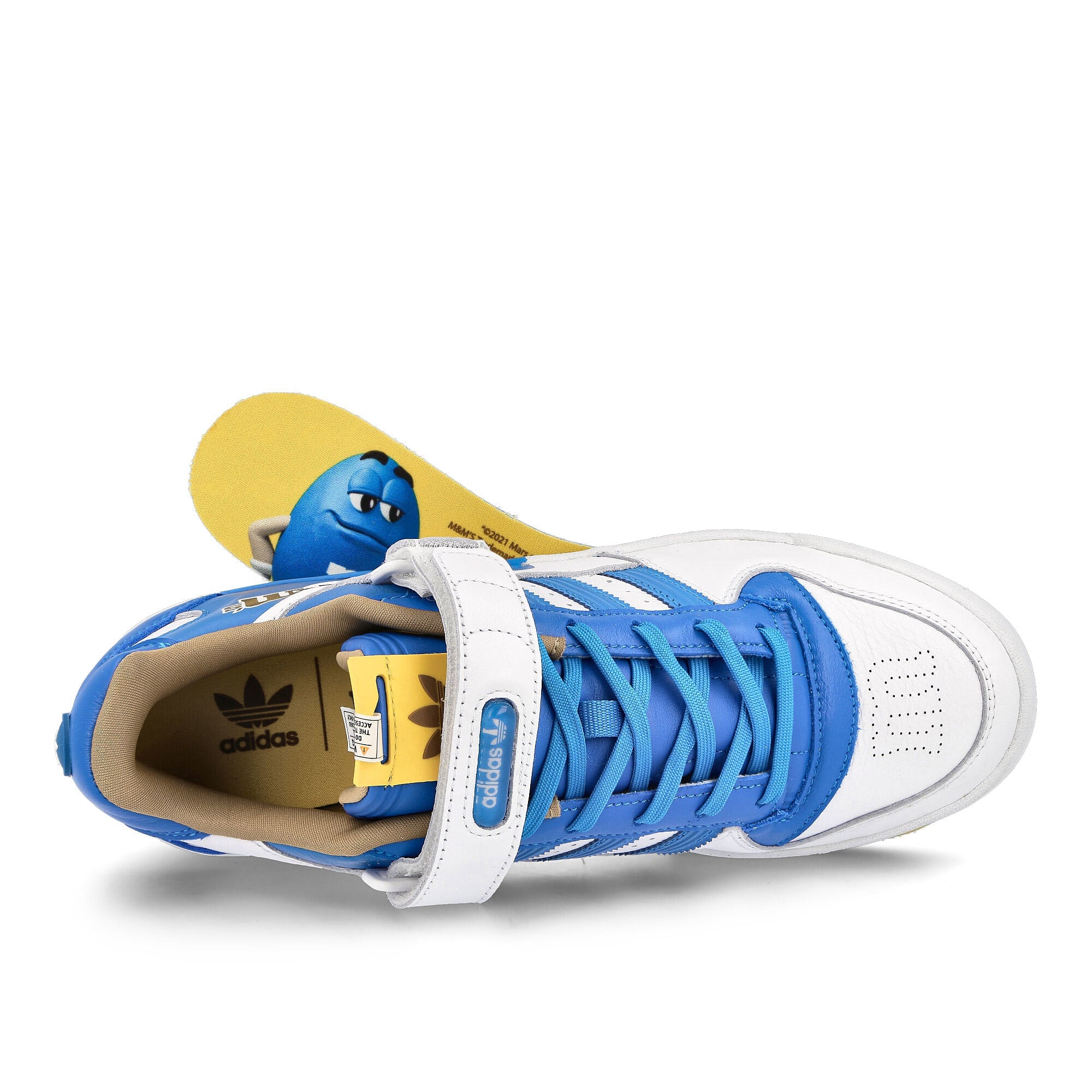 adidas M&M´s x adidas Forum Low 84 Craft Blue-Footwear White-EQT Yellow Sneakers Detailfoto | Overkill