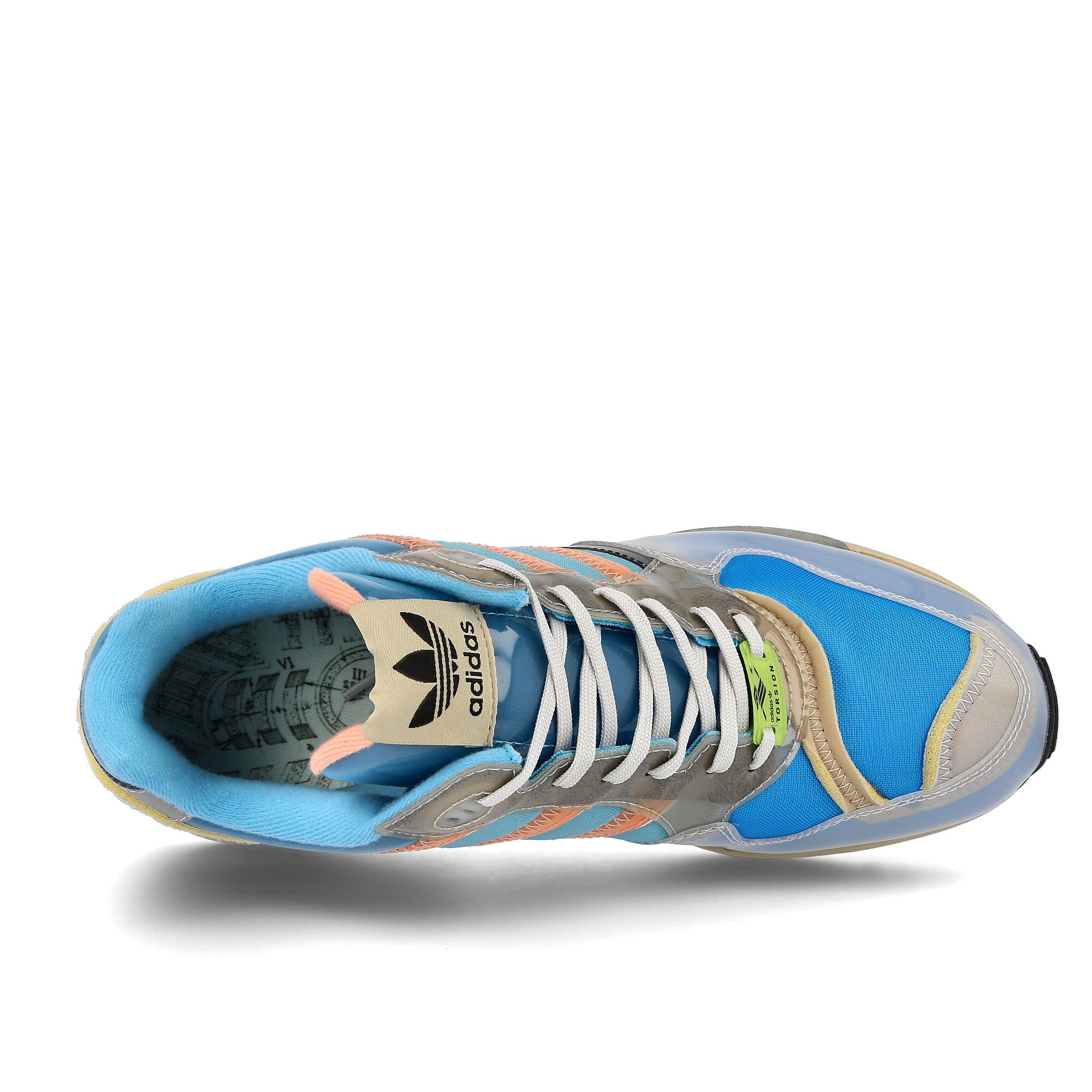 adidas xz 0006 zx inside out Bright Cyan-Chalk Coral-Stone Khaki Low Top Sneakers Detailfoto | Overkill