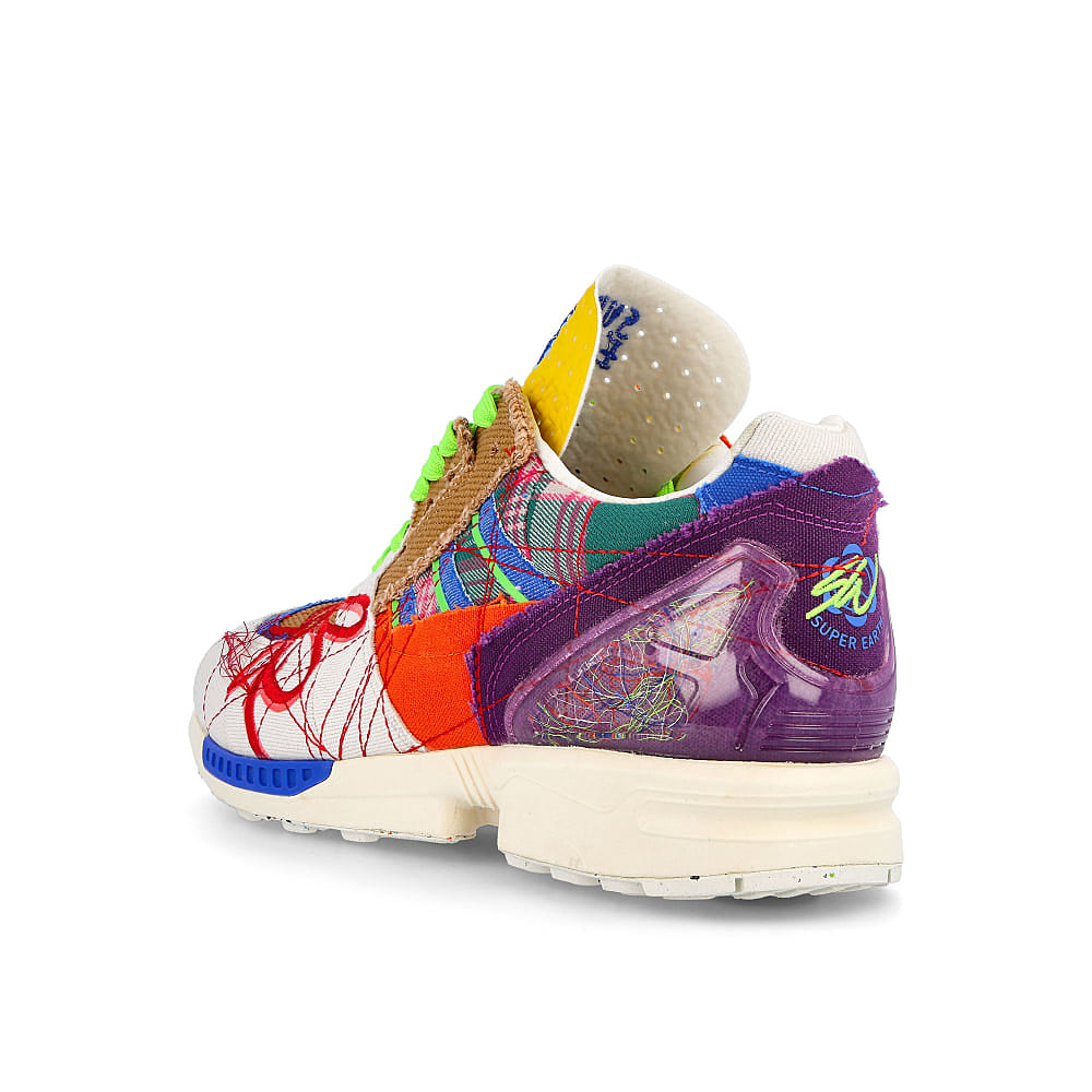 adidas Sean Wotherspoon x adidas ZX 8000 Superearth Off White-Bluebird-Red Sneakers Close Up | Overkill