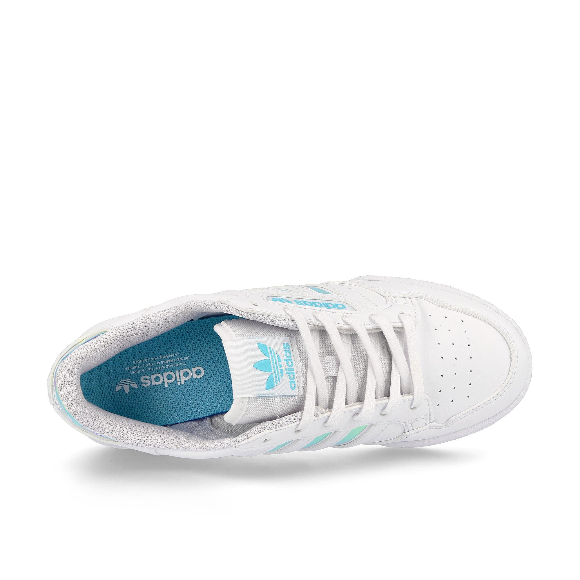 adidas continental 80 stripes junior Footwear White / Footwear White / Pulse Aqua Detail view 1 | Overkill