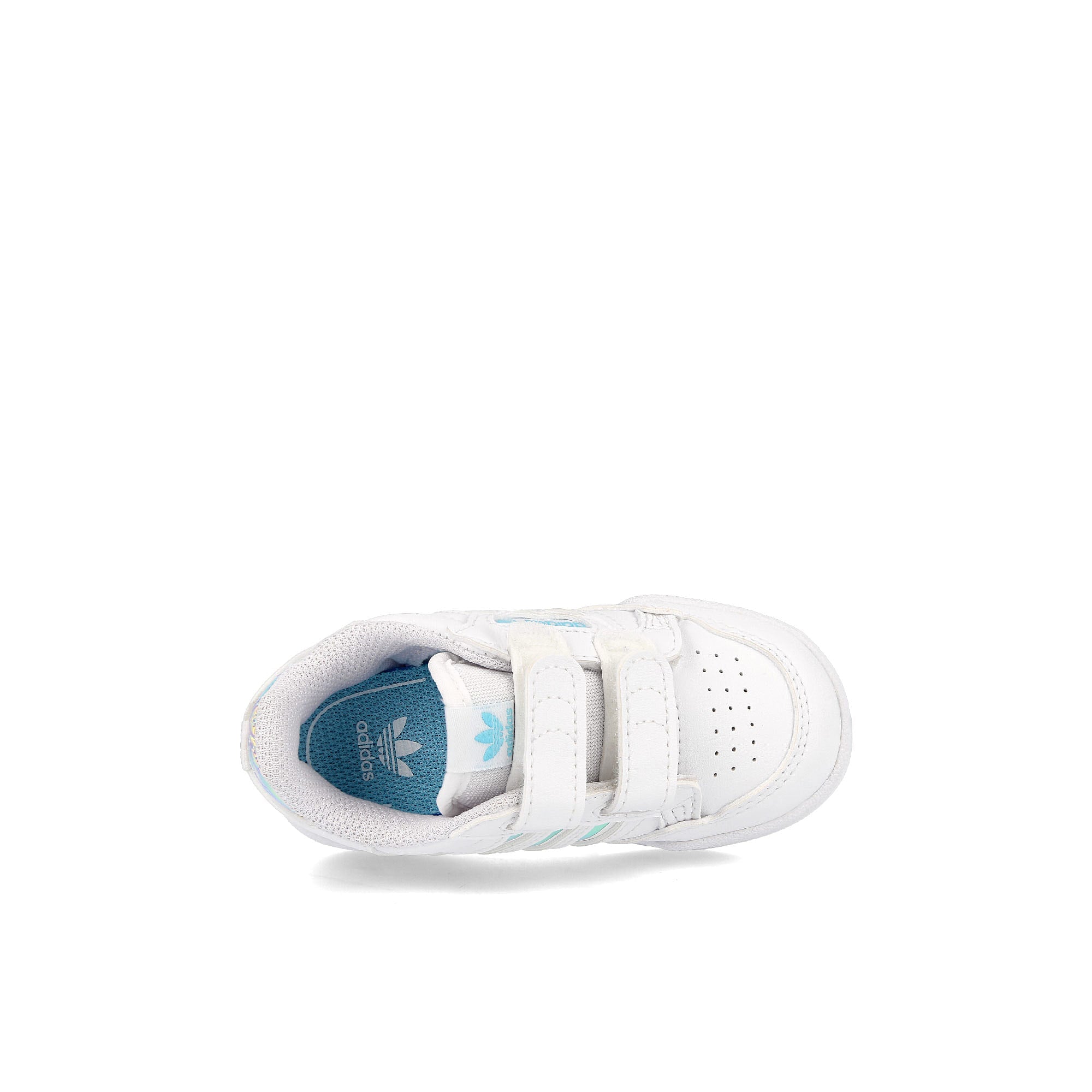 adidas continental 80 stripes infants Footwear White / Footwear White / Pulse Aqua Detail view 1 | Overkill