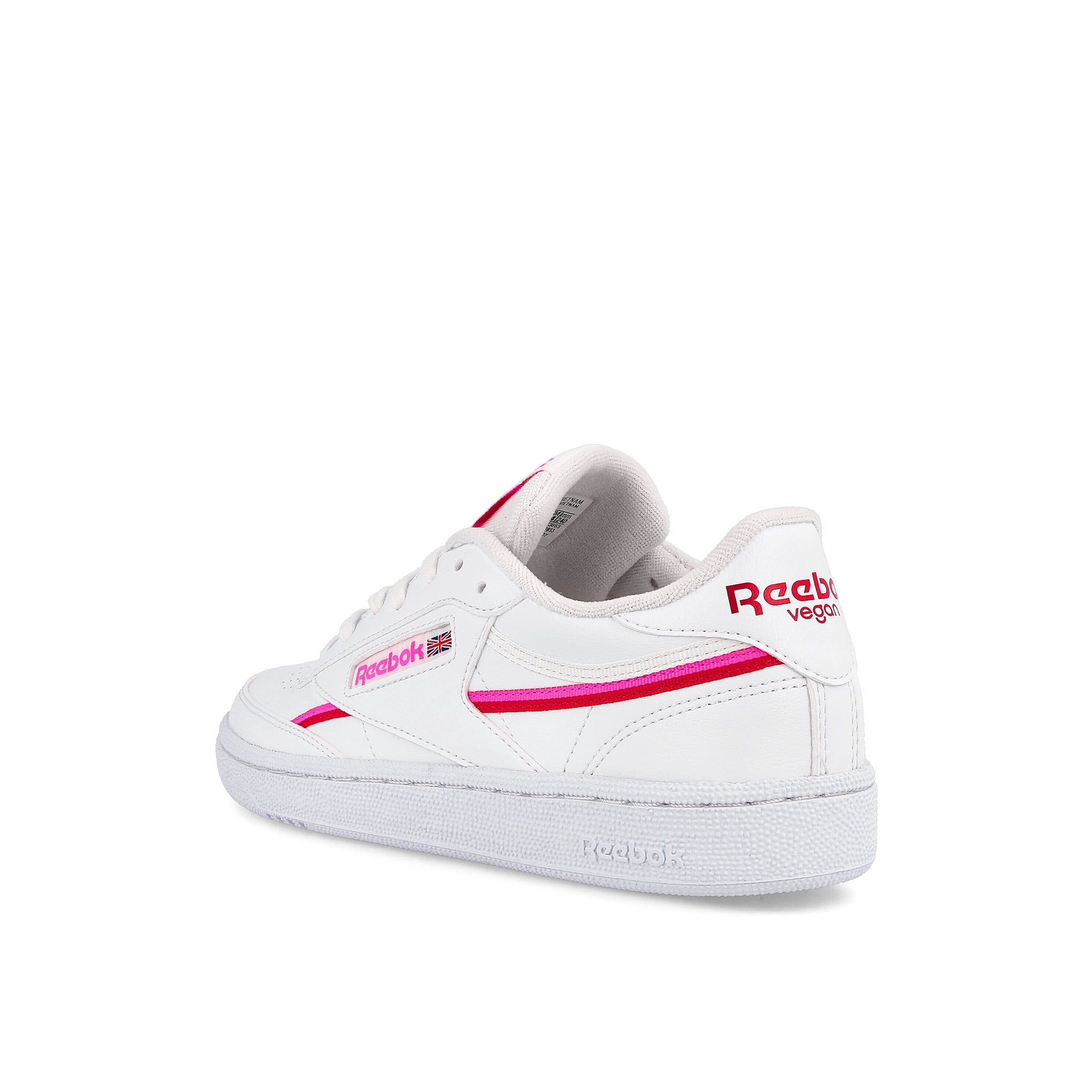 Reebok wmns club c 85 vegan Footwear White / Atomic Pink / Vector Red Low Top Sneakers Material | Overkill