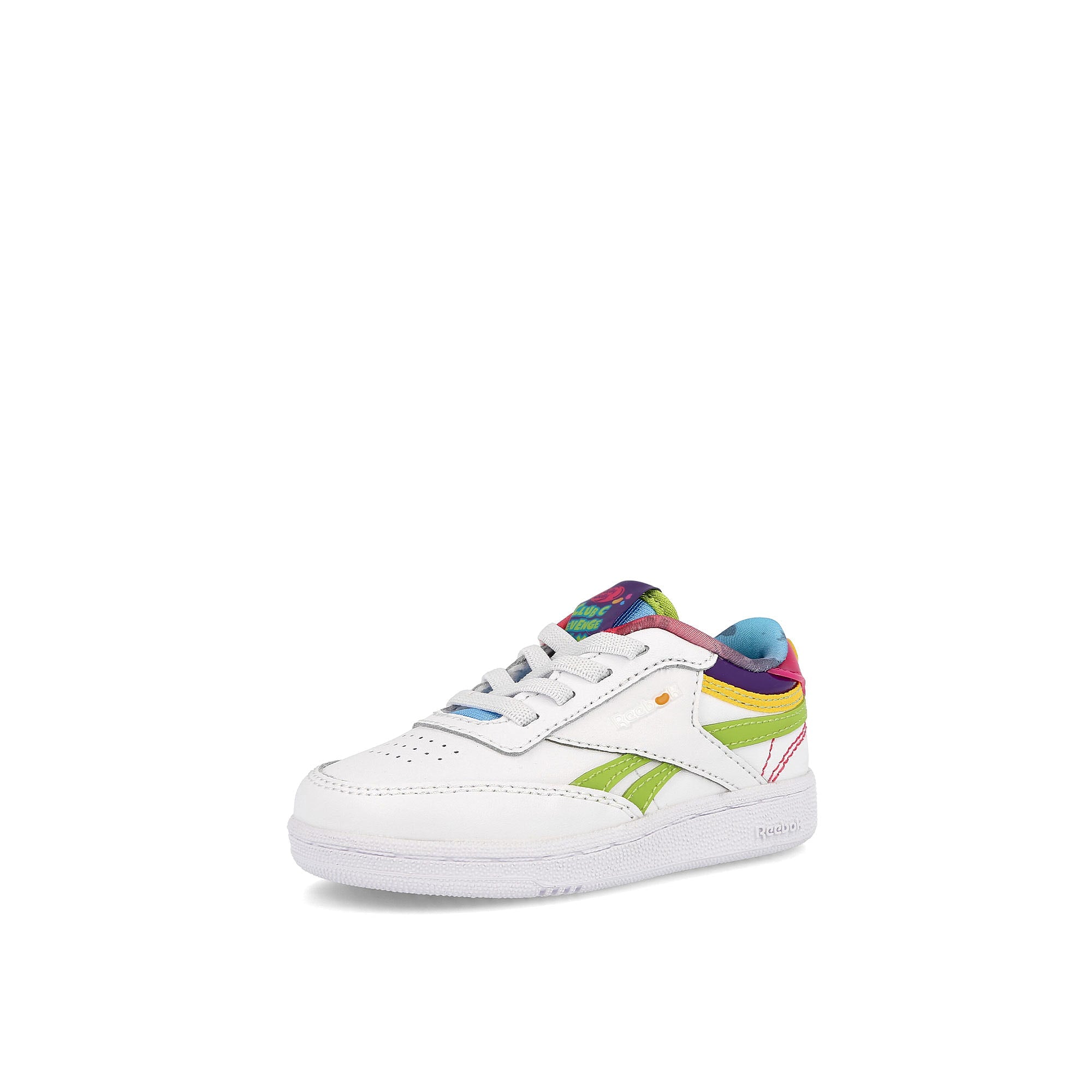 Reebok Jelly Belly x Reebok Club C Revenge Kids Footwear White-Sonic Green-Radiant Aqua Sneakers Close Up | Overkill