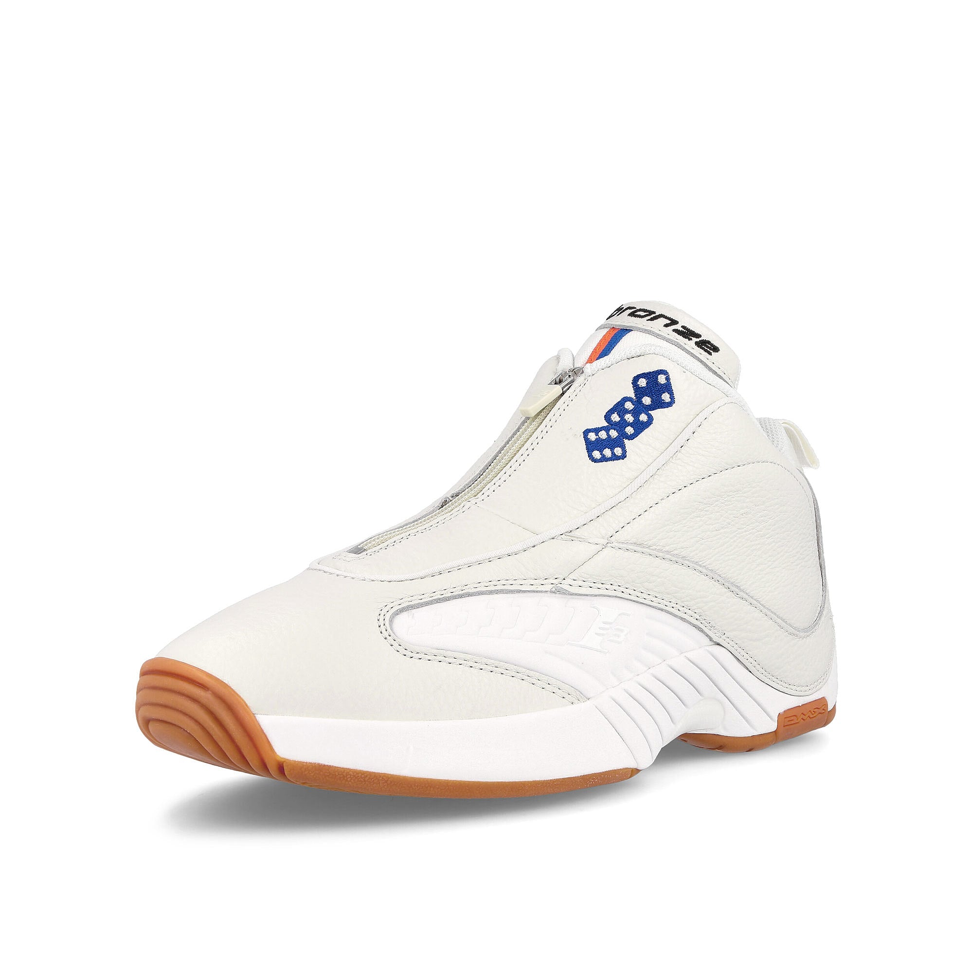 Reebok Bronze 56k x Reebok Answer IV Chalk-Footwear White-Classic Cobalt Sneakers Close Up | Overkill