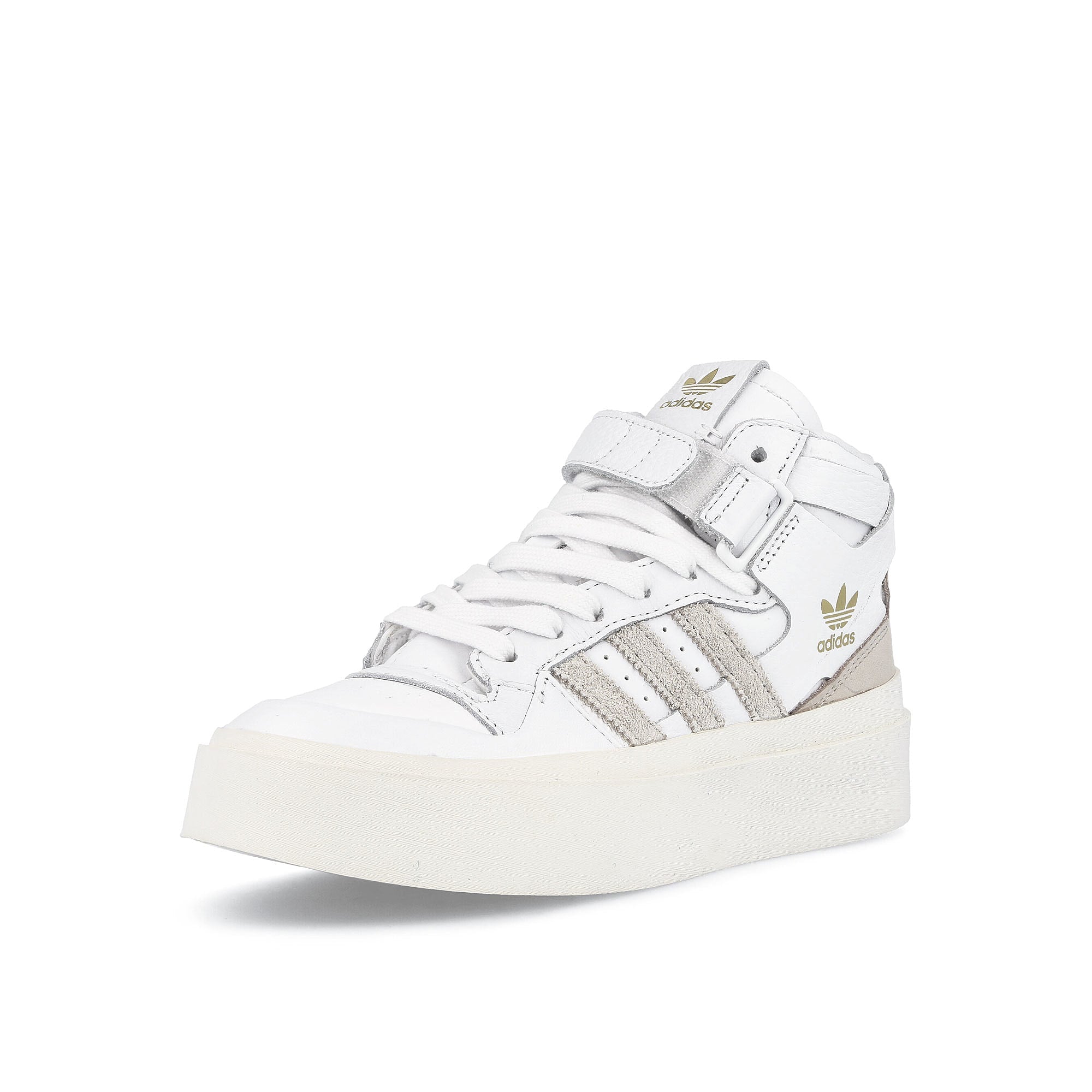 adidas wmns forum bonega mid Footwear White-Orbit Grey-Clear Brown Sneakers Close Up | Overkill