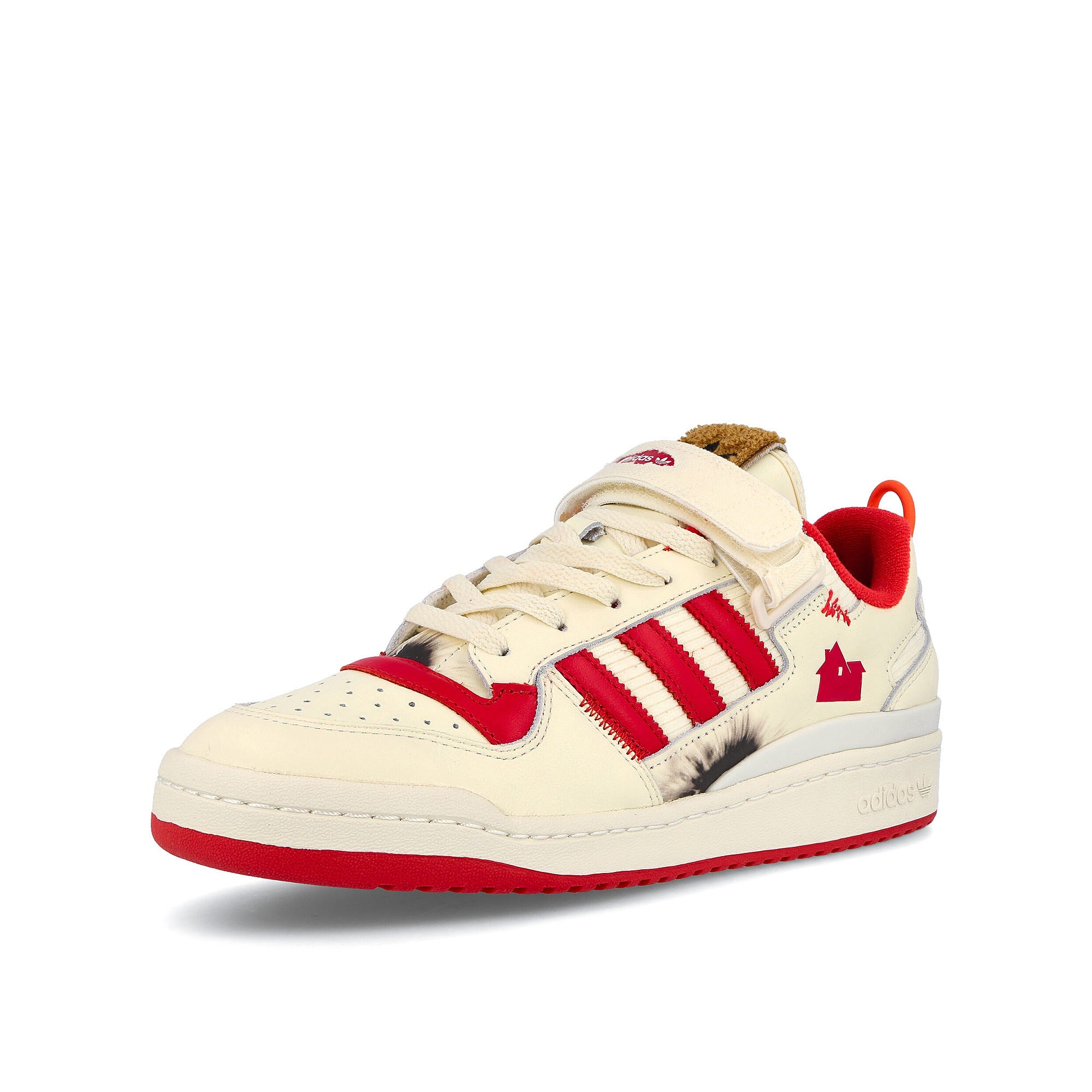 adidas Forum Low Cream White / Collegiate Red / Off White Low Top Sneakers Close Up | Overkill