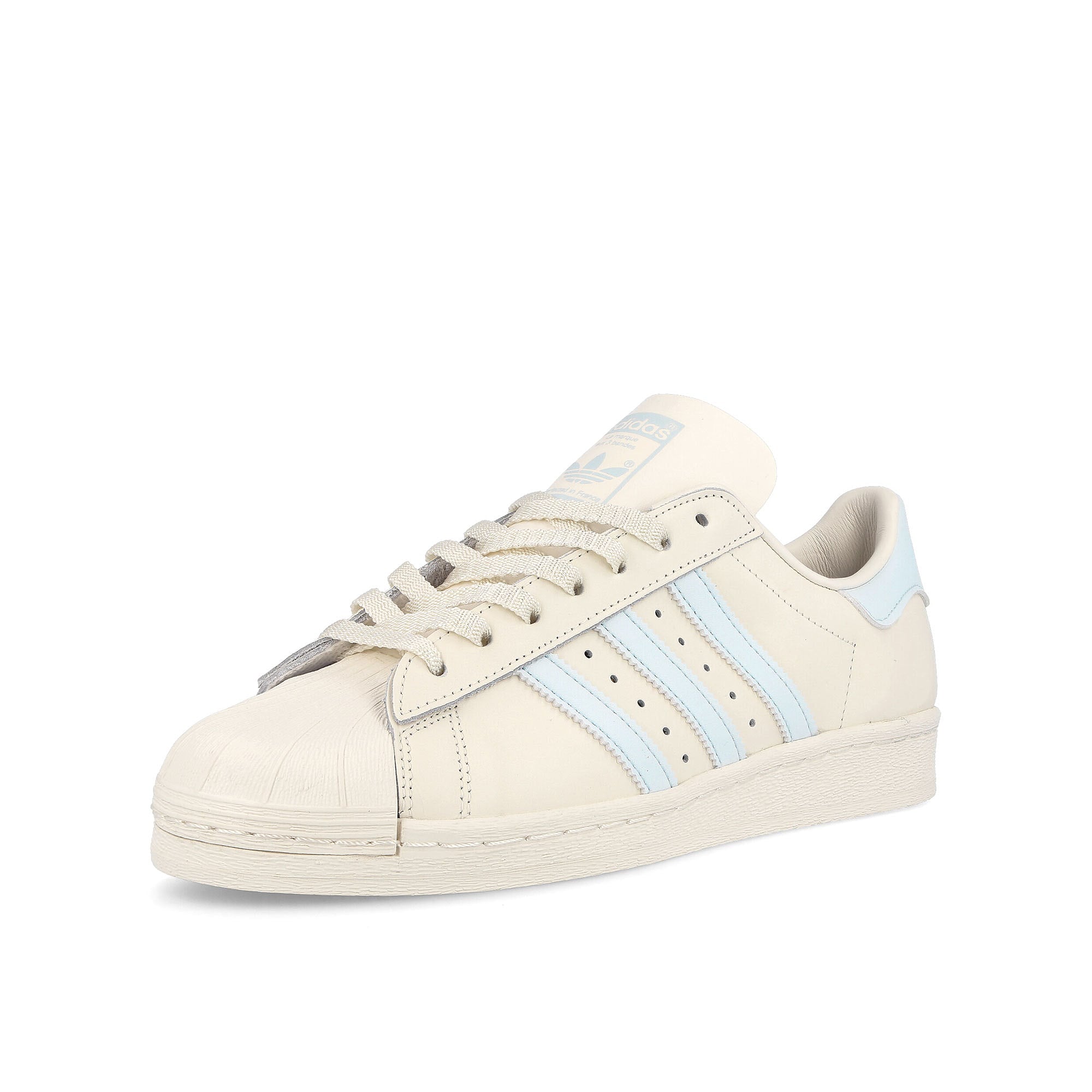 adidas superstar 82 Cloud White / Sky Tint / Off White Sneakers Close Up | Overkill