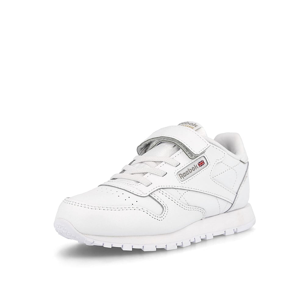Reebok classic leather 1v kids White-Carbon-Vector Blue Low Top Sneakers Close Up | Overkill