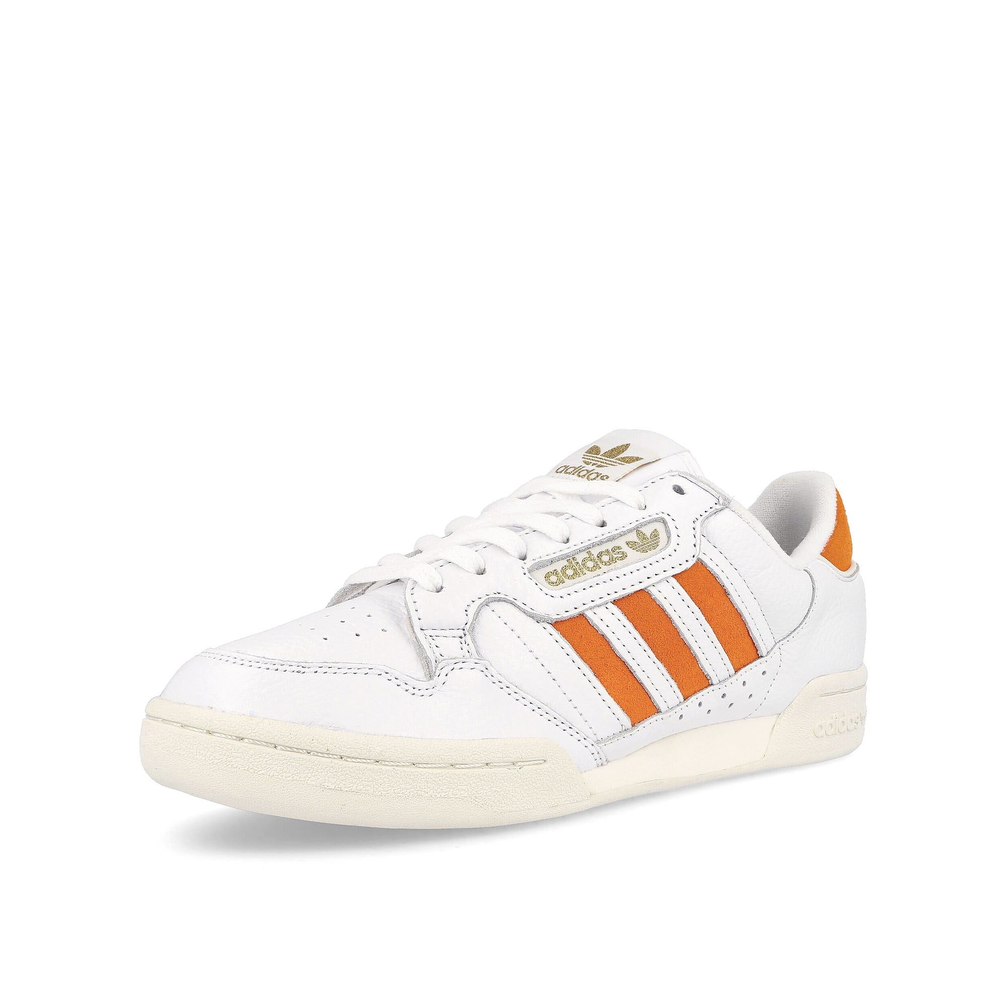 adidas continental 80 stripes Footwear White-Orange Rush-Off White Sneakers Close Up | Overkill
