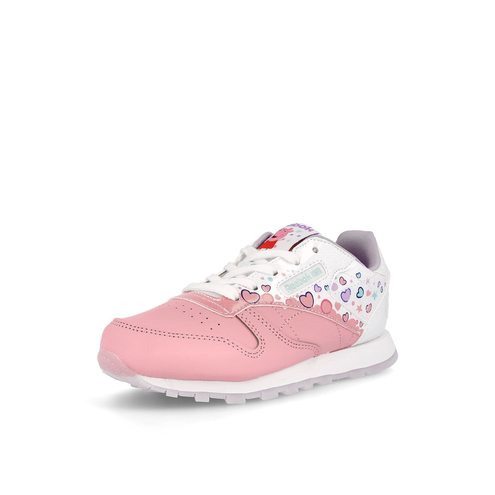 Reebok Peppa Pig x Reebok Classic Leather Kids Light Pink / Footwear White / Purple Glow Detailfoto | Overkill