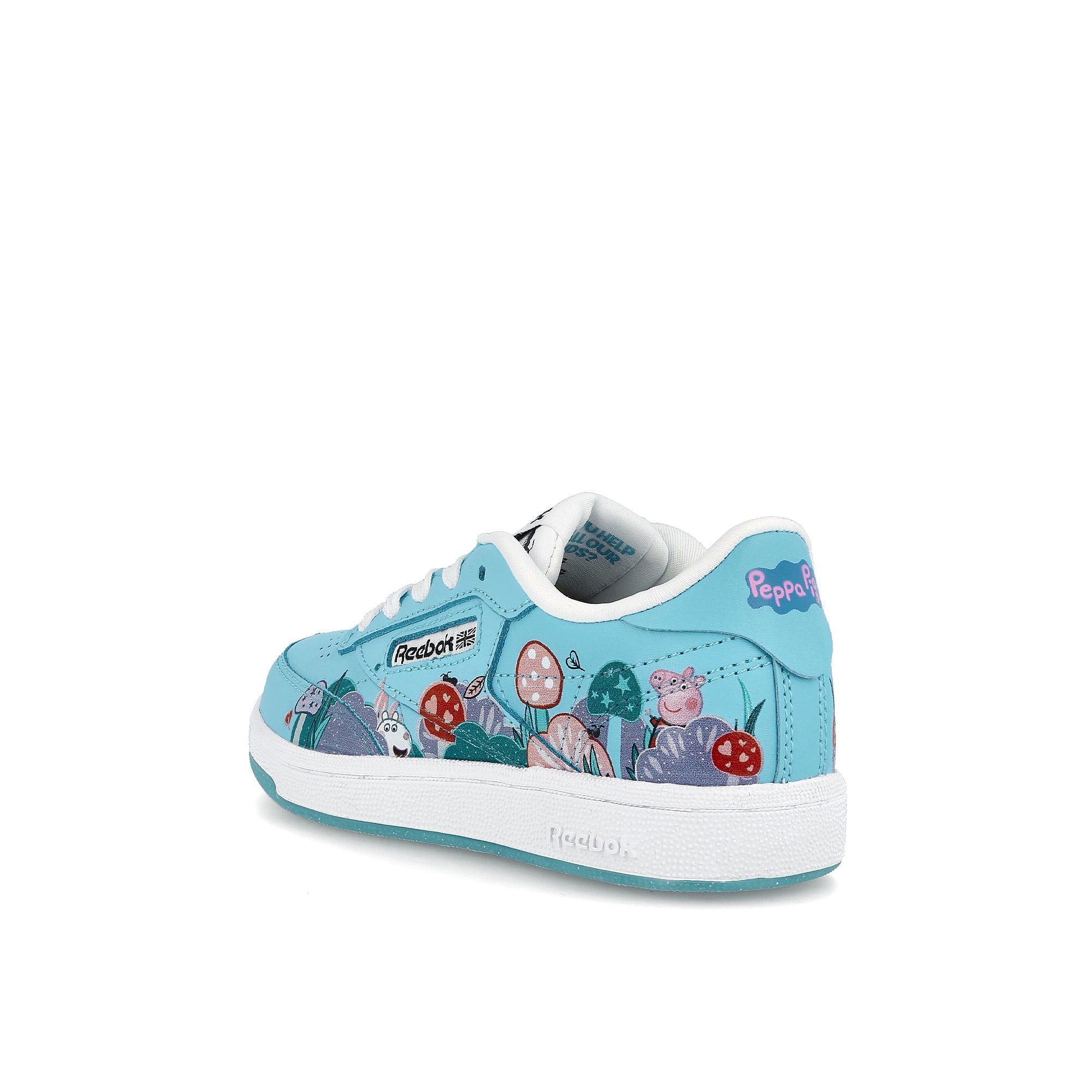 Reebok Peppa Pig x Reebok Club C Kids Digital Blue / Core Black / Footwear White Close-up | Overkill