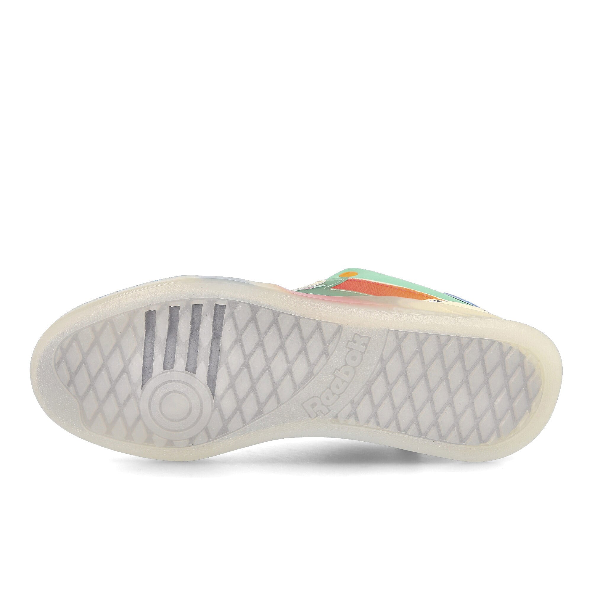 Reebok Jelly Belly x Reebok Club C Legacy Cream White-Mint Glow-Sunset Orange Sneakers Detail View 1 | Overkill