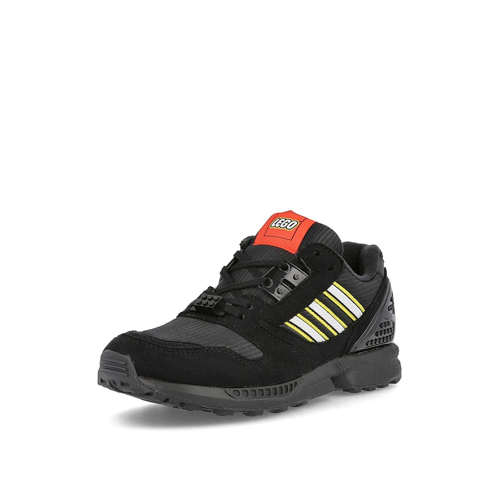 adidas LEGO x adidas ZX 8000 Junior Core Black-Footwear White-Core Black Sneakers Close Up | Overkill