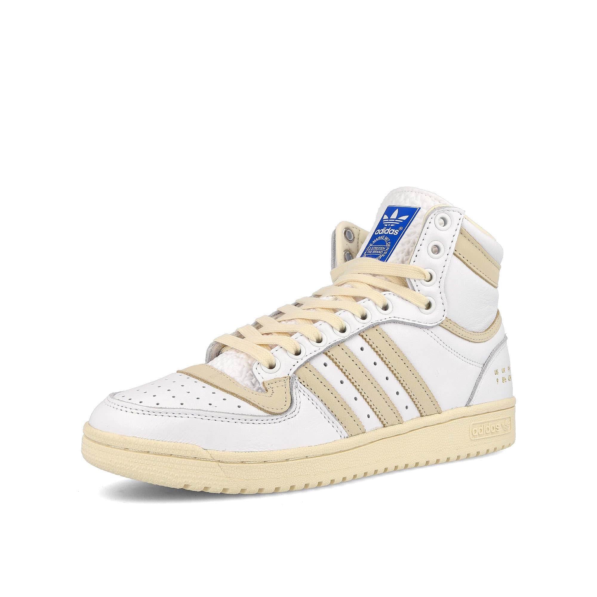 adidas top ten Footwear White-Cream White-Blue Bird Sneakers Close Up | Overkill