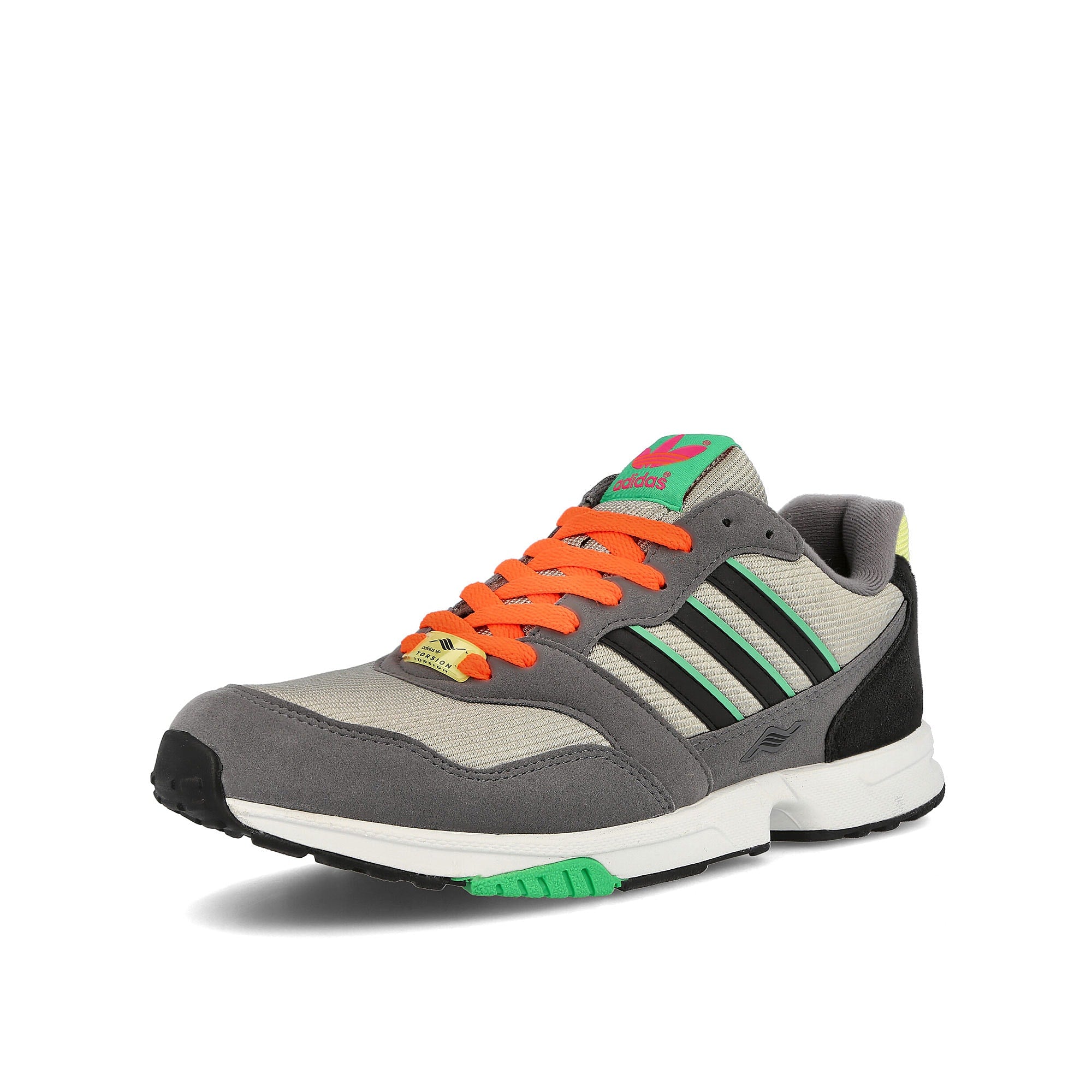 adidas zx 1000 c Feather Grey-Grey Four-Semi Screaming Green Sneakers Close Up | Overkill