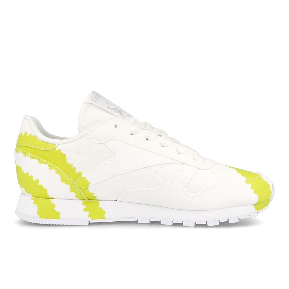 Reebok Collina Strada x Reebok Wmns Classic Leather Footwear White-Digital Blue-Acid Yellow Low Top Sneakers Material | Overkill