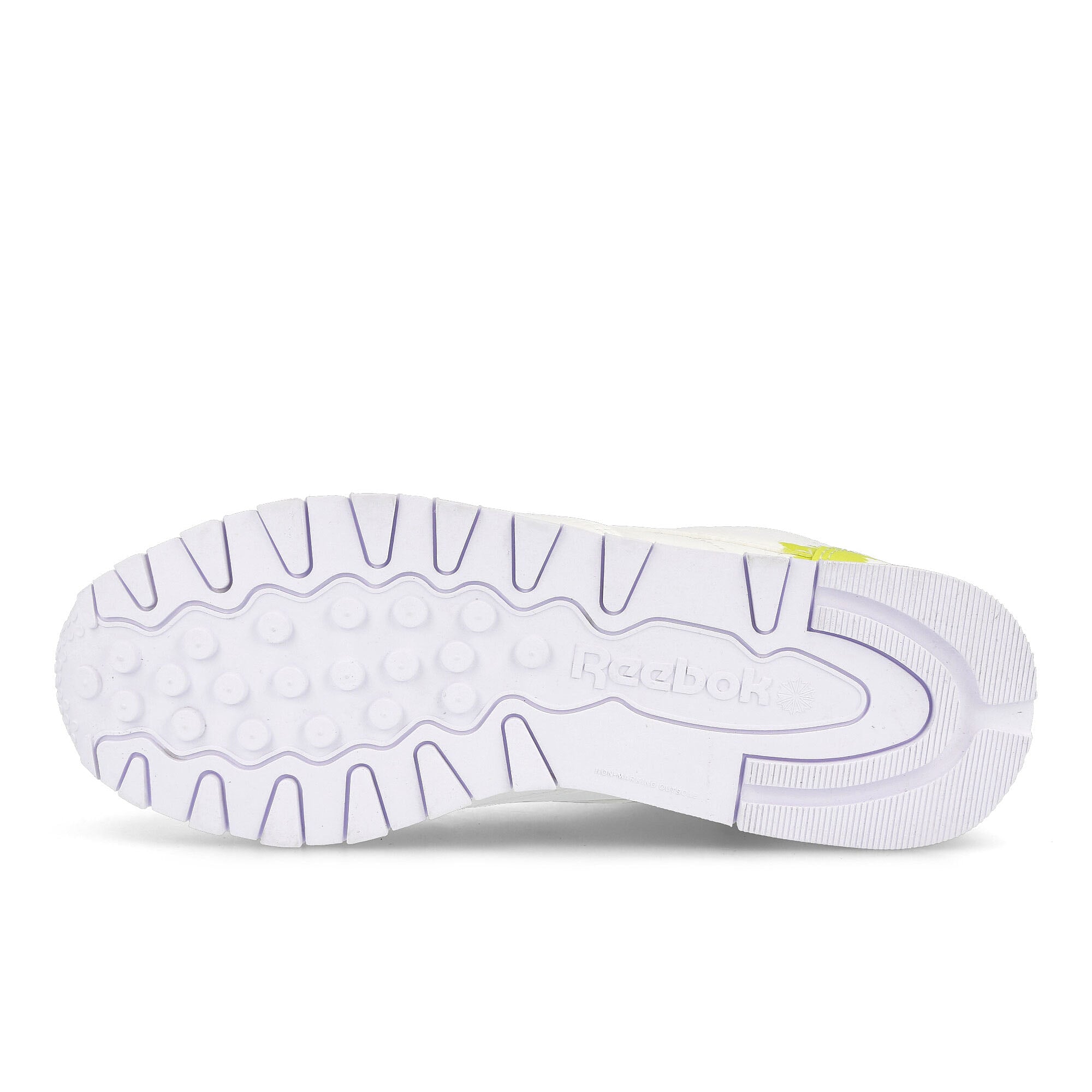 Reebok Collina Strada x Reebok Wmns Classic Leather Footwear White-Digital Blue-Acid Yellow Low Top Sneakers Detail View 1 | Overkill