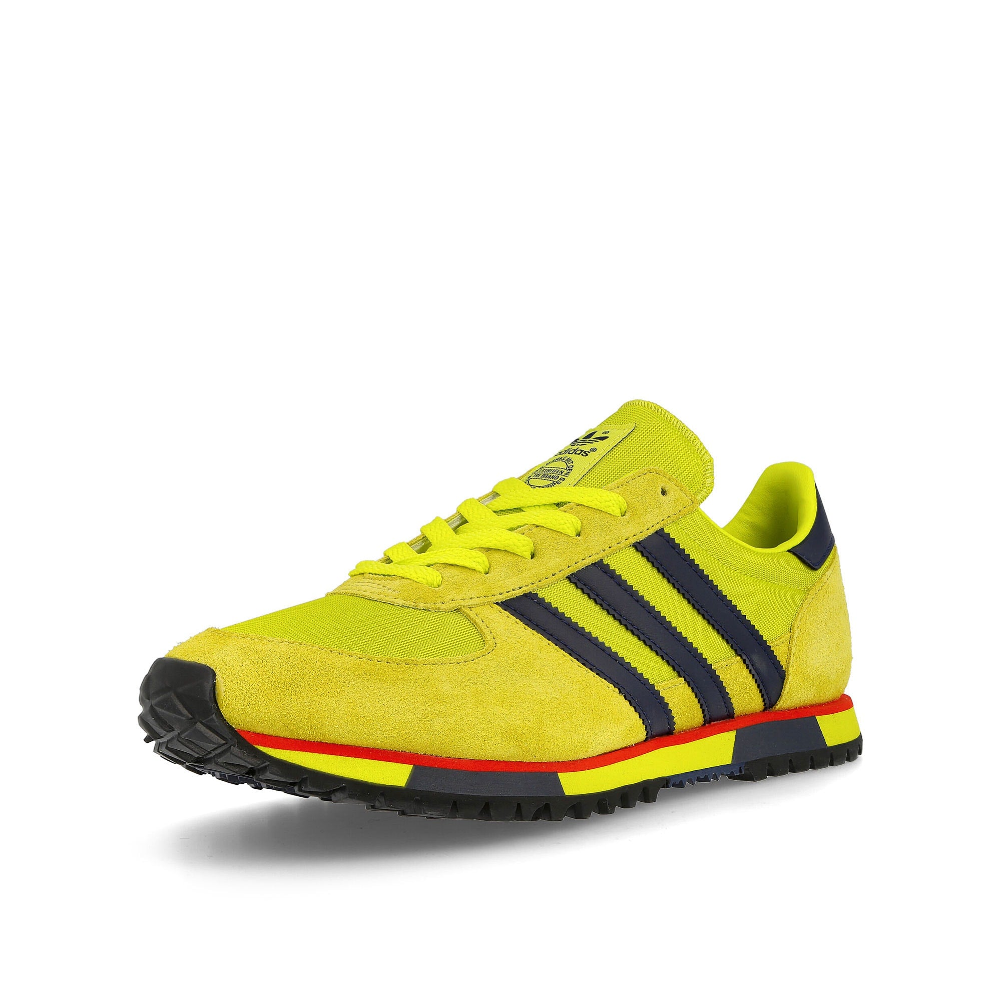 adidas spzl marathon 86 Shock Slime-Collegiate Navy-Yellow Spice Sneakers Close Up | Overkill