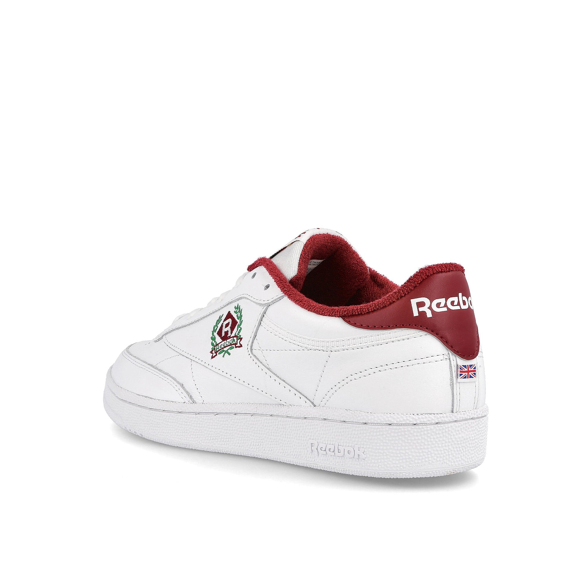 Reebok club c 85 Footwear White / Footwear White / Classic Burgundy Close-up | Overkill