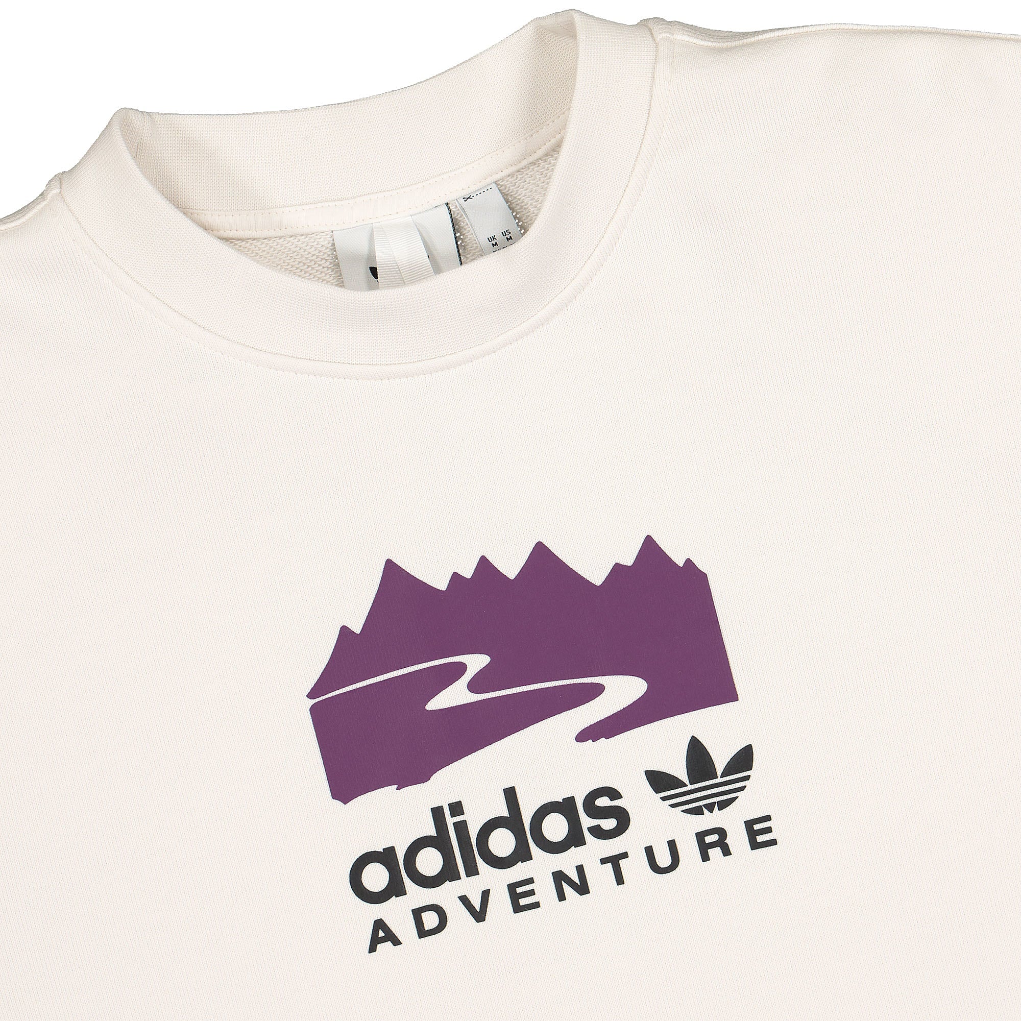 adidas Adventure Logo Crew Sweatshirt Cloud White Sweatshirts Close-up | Overkill