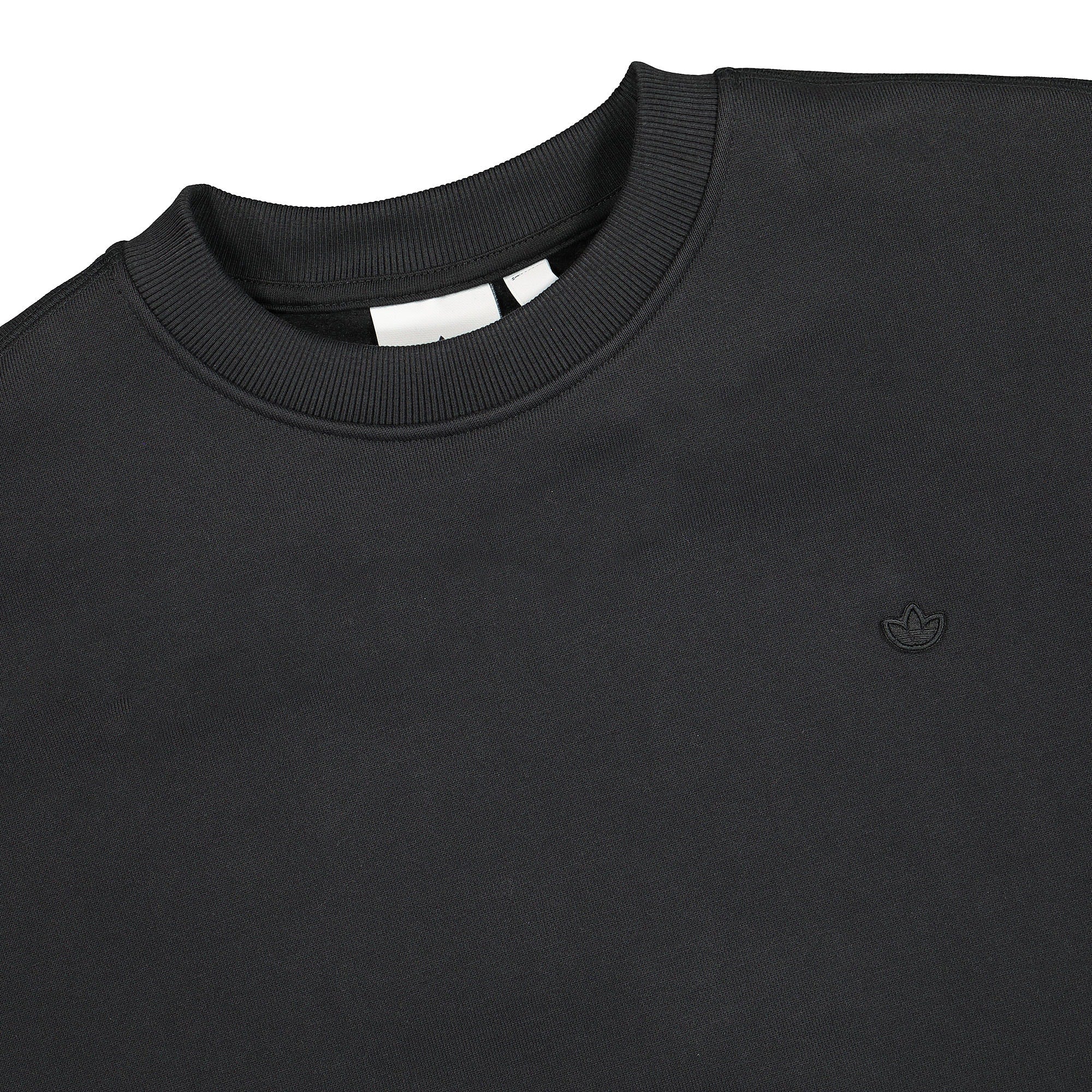 adidas Trefoil Crewneck Sweatshirt Black Sweatshirts Close-up | Overkill