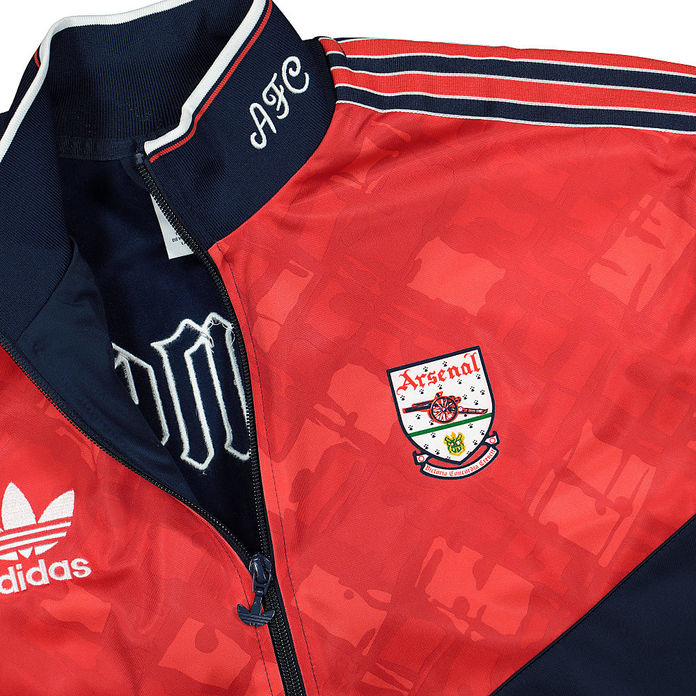 adidas AFC 90-92 Tracktop Collegiate Navy / Red / White Track Jackets Close-up | Overkill