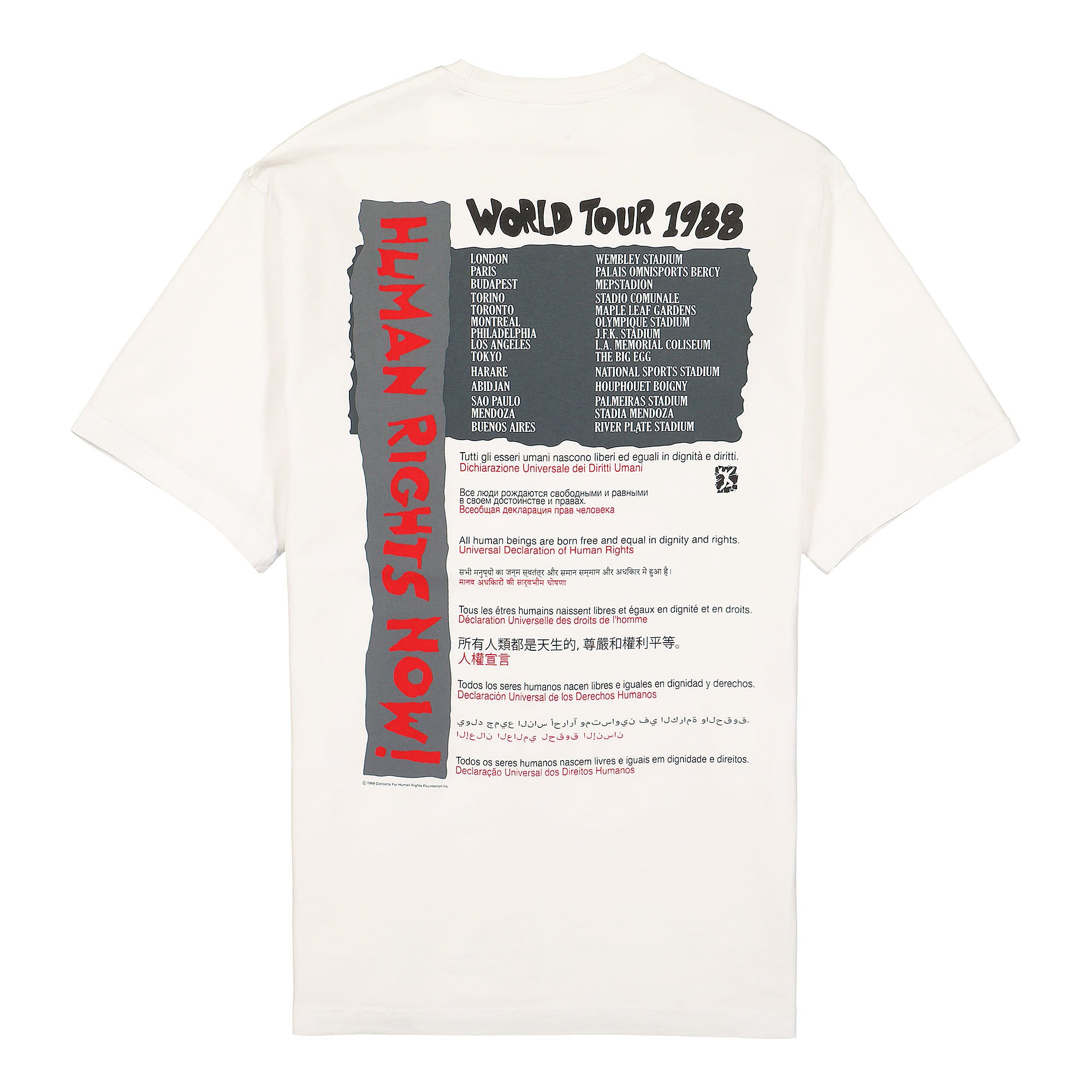 Reebok Human Rights Now Tee White T-Shirts Close-up | Overkill