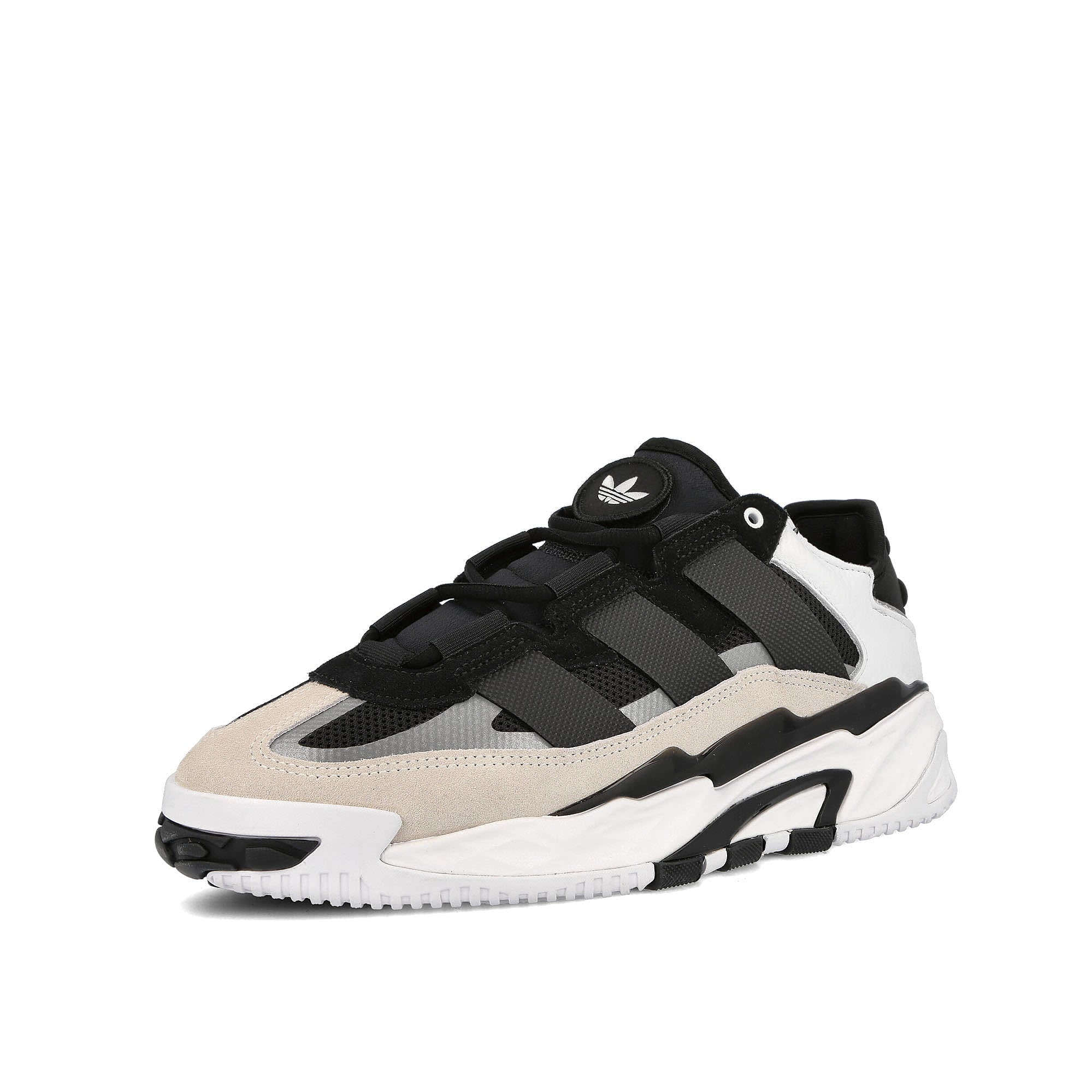 adidas niteball Core Black-Footwear White-Silver Metallic Sneakers Close Up | Overkill