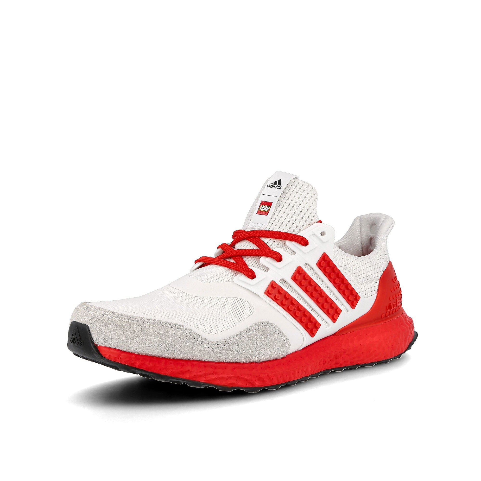 adidas ultraboost dna x lego colors Footwear White-Red-Shock Blue Sneakers Close Up | Overkill
