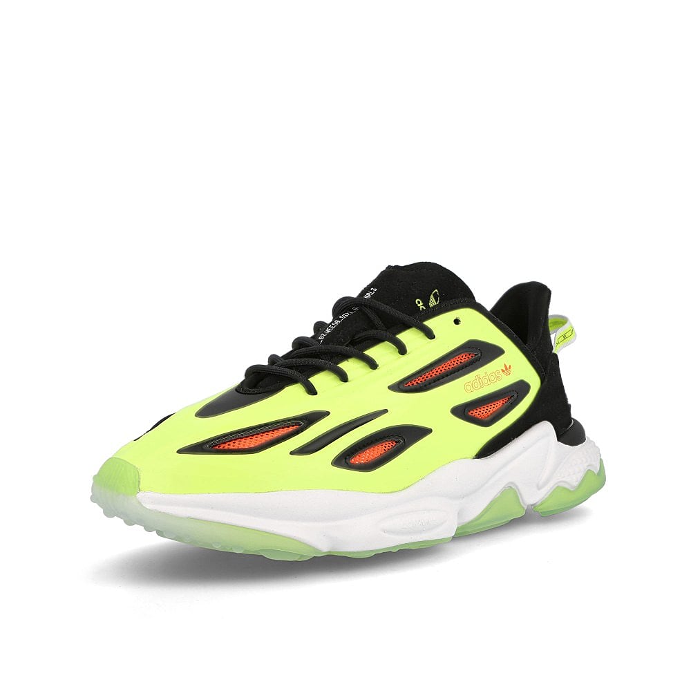 adidas ozweego celox Core Black-Solar Yellow-Solar Red Sneakers Close Up | Overkill