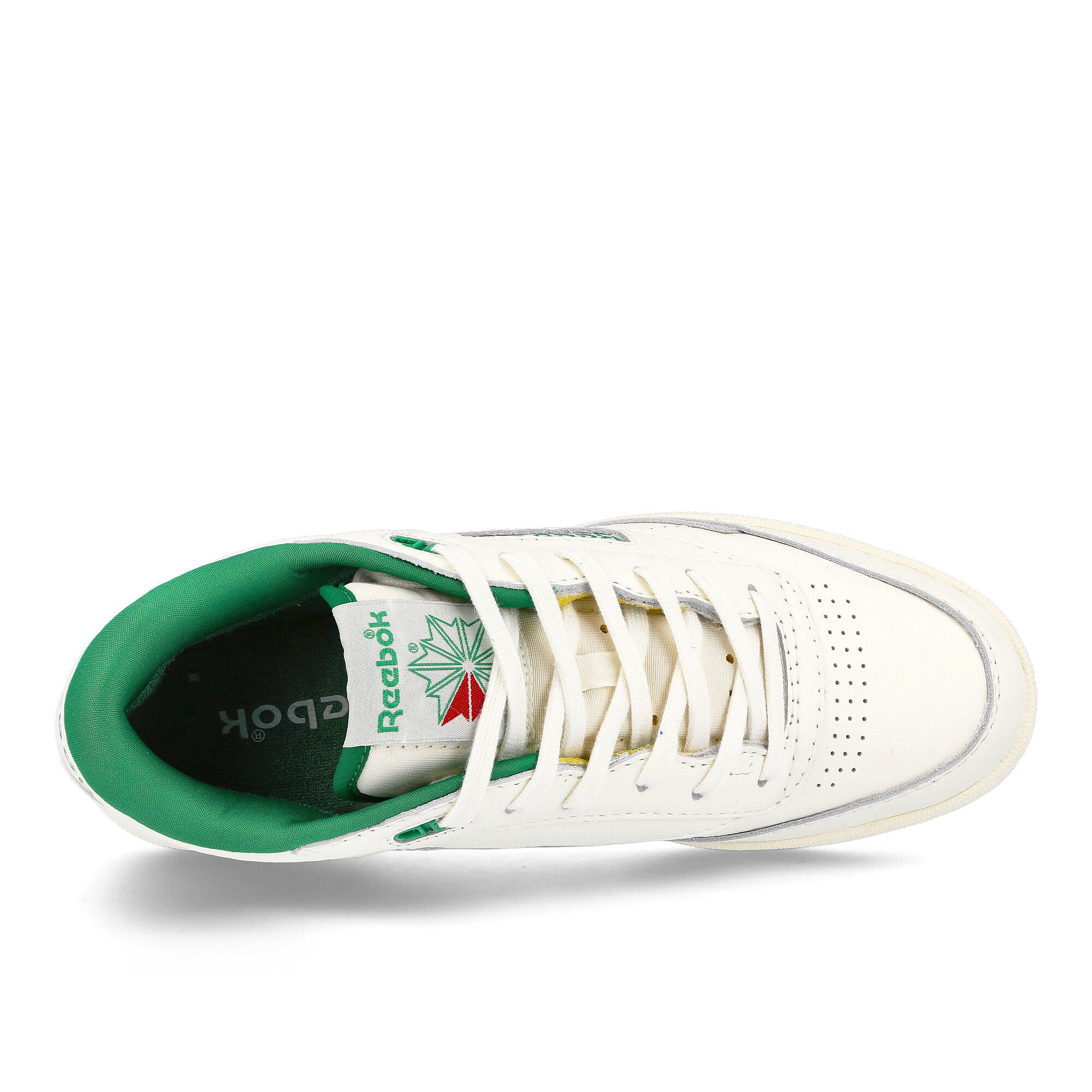 Reebok club c mid ii vintage Chalk / Glen Green / Classic White Mid Top Sneakers Detailfoto | Overkill