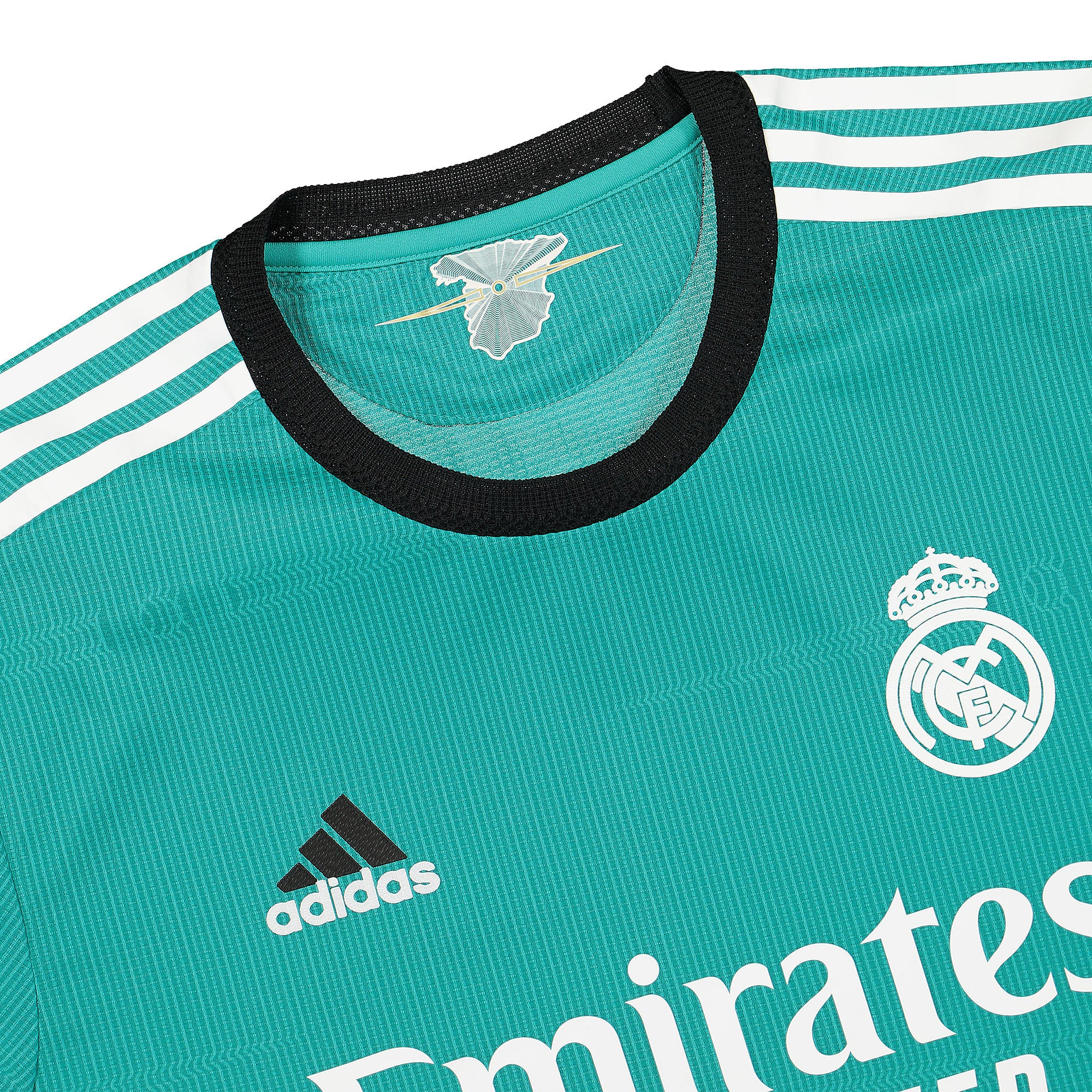 adidas Real Madrid 21/22 Third Authentic Jersey Hi-Res Aqua T-Shirts Close-up | Overkill