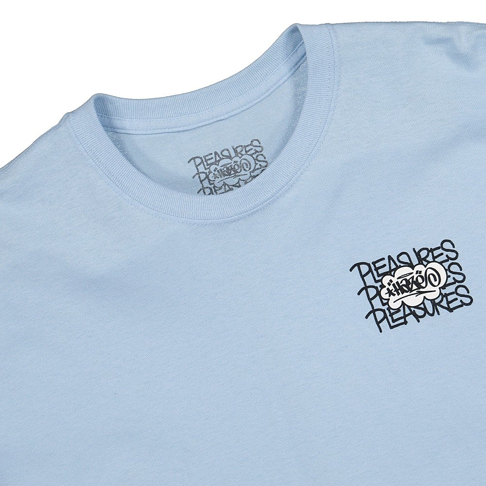 Pleasures Eric Haze x Pleasures Studies T-Shirt Powder Blue T-Shirts Close-up | Overkill