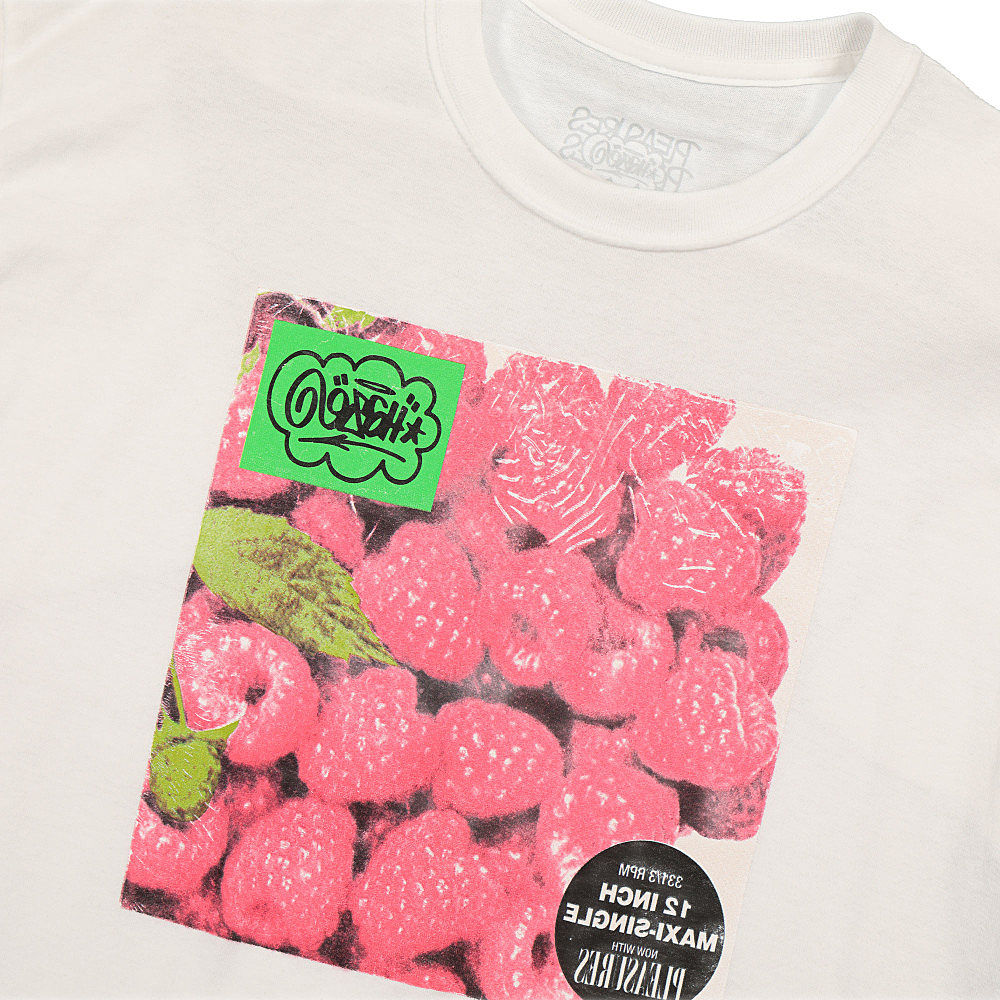 Pleasures Eric Haze x Pleasures Vinyl T-Shirt White T-Shirts Close-up | Overkill