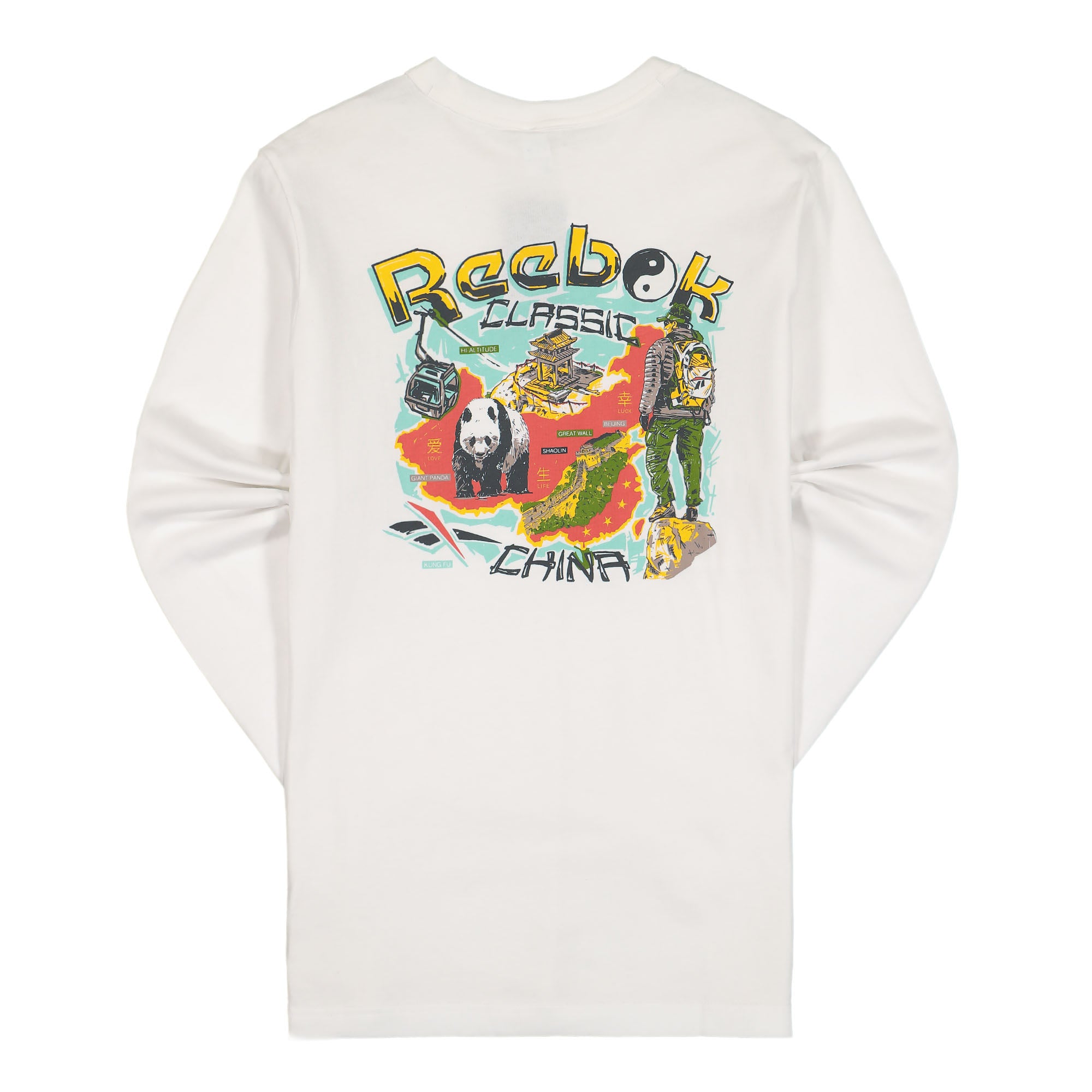 Reebok Classic Destination Longsleeve Tee White Longsleeves Close-up | Overkill