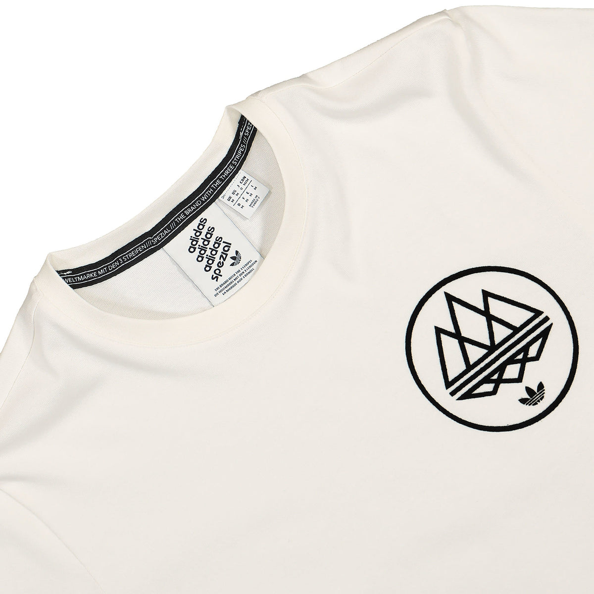 adidas SPZL Mod Trefoil Tee Off White T-Shirts Close-up | Overkill