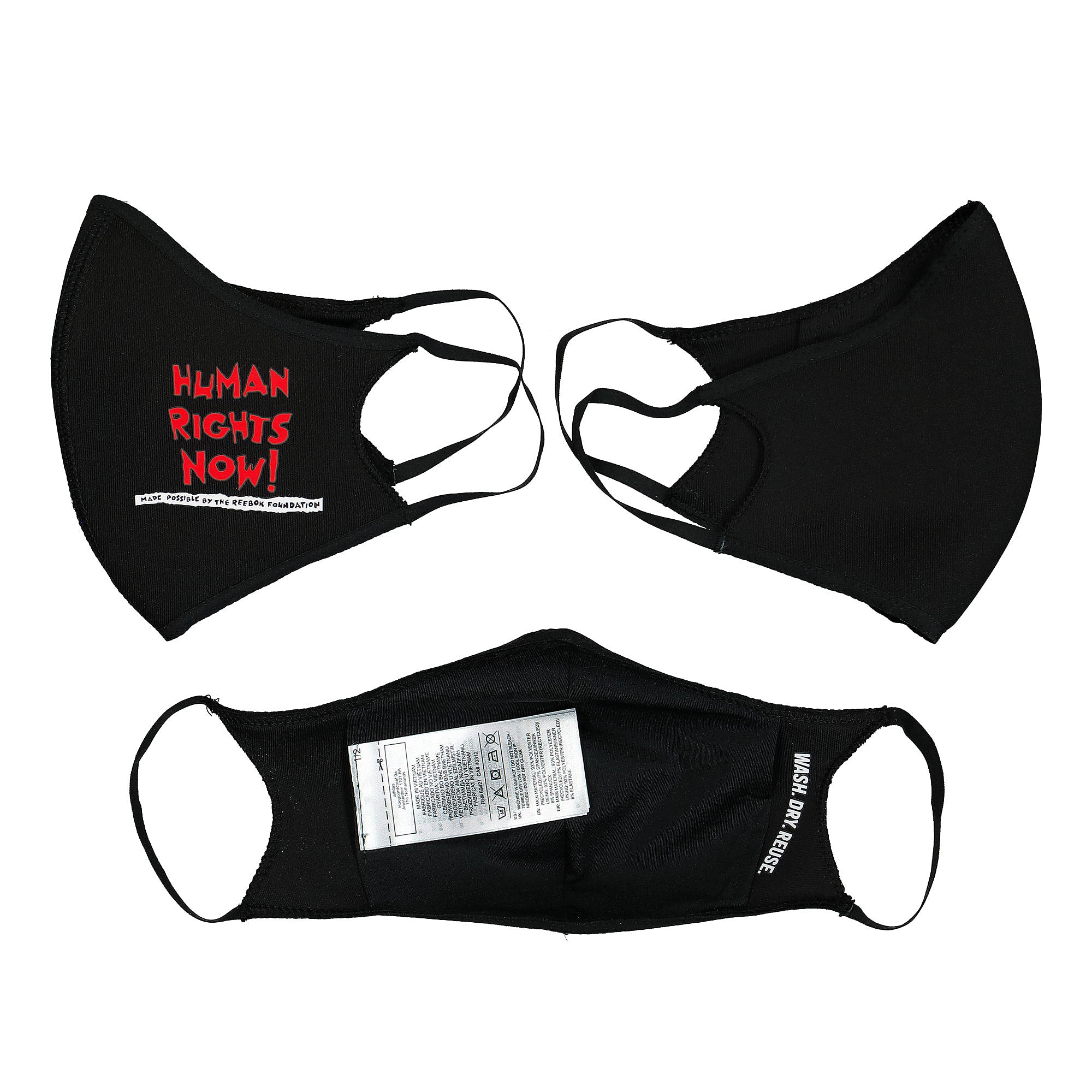 Reebok Human Rights Now Face Cover Black Various Close-up | Overkill